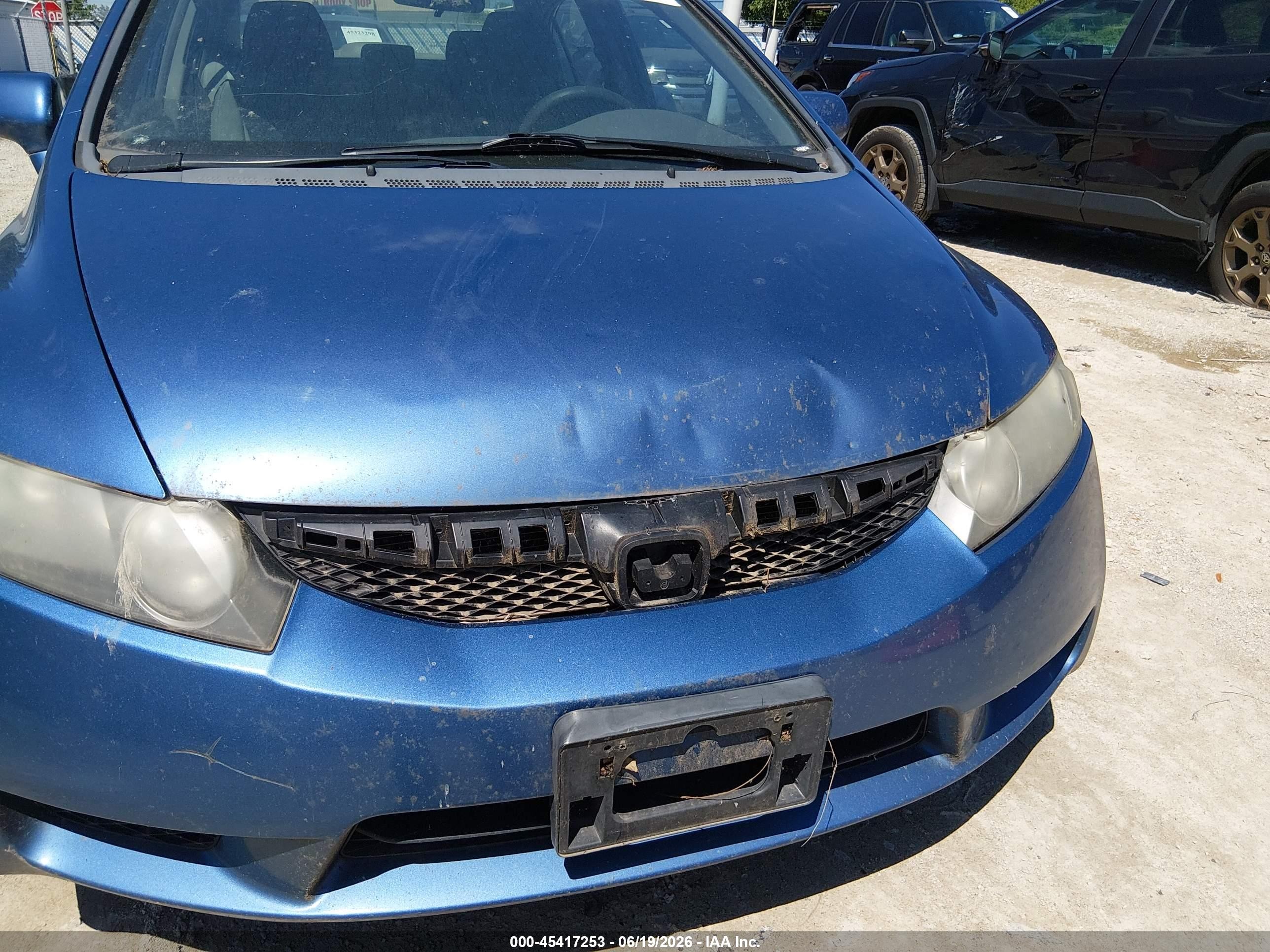 2010 Honda Civic Lx Blue vin: 19XFA1F58AE016729