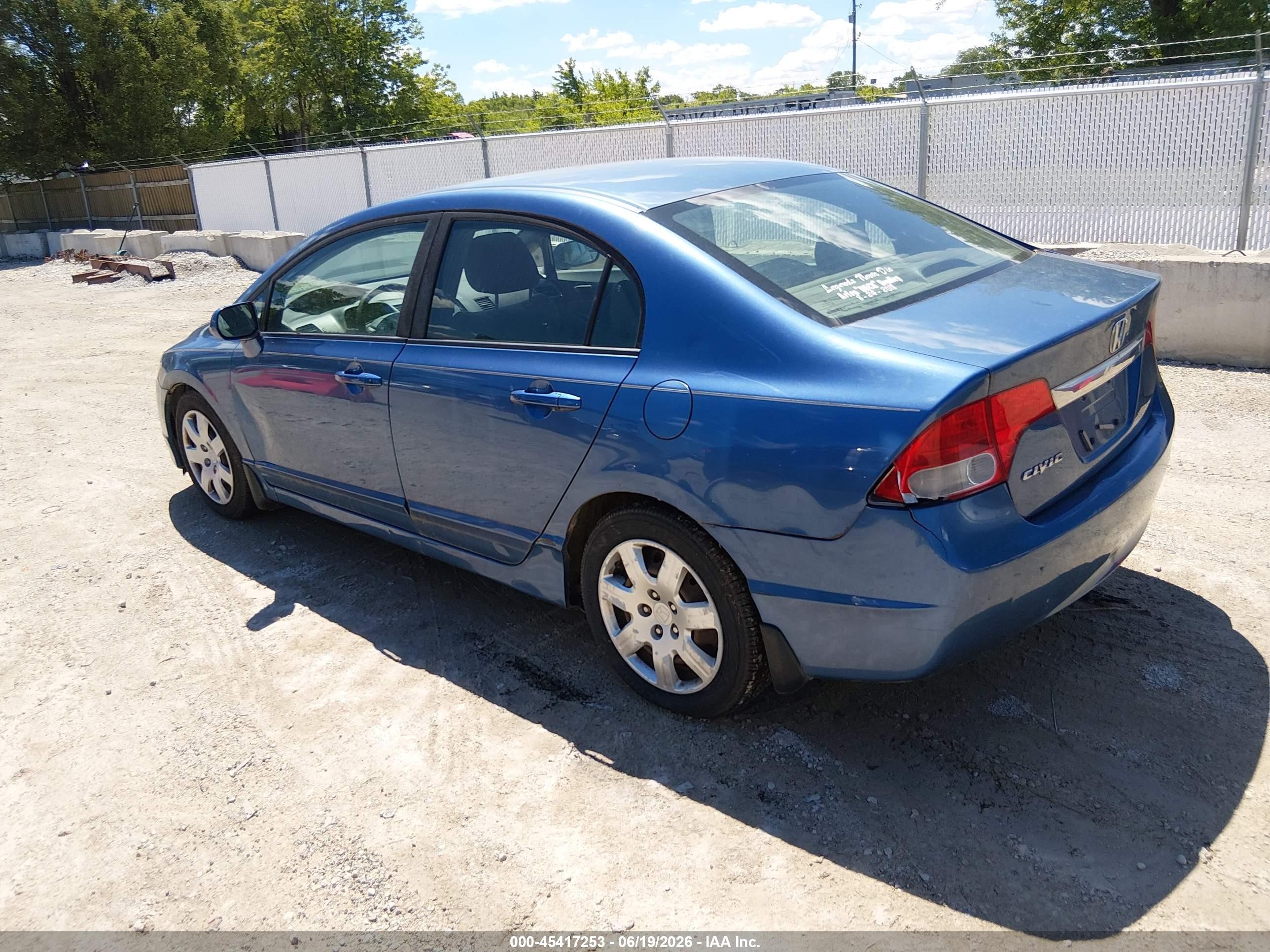 2010 Honda Civic Lx Blue vin: 19XFA1F58AE016729