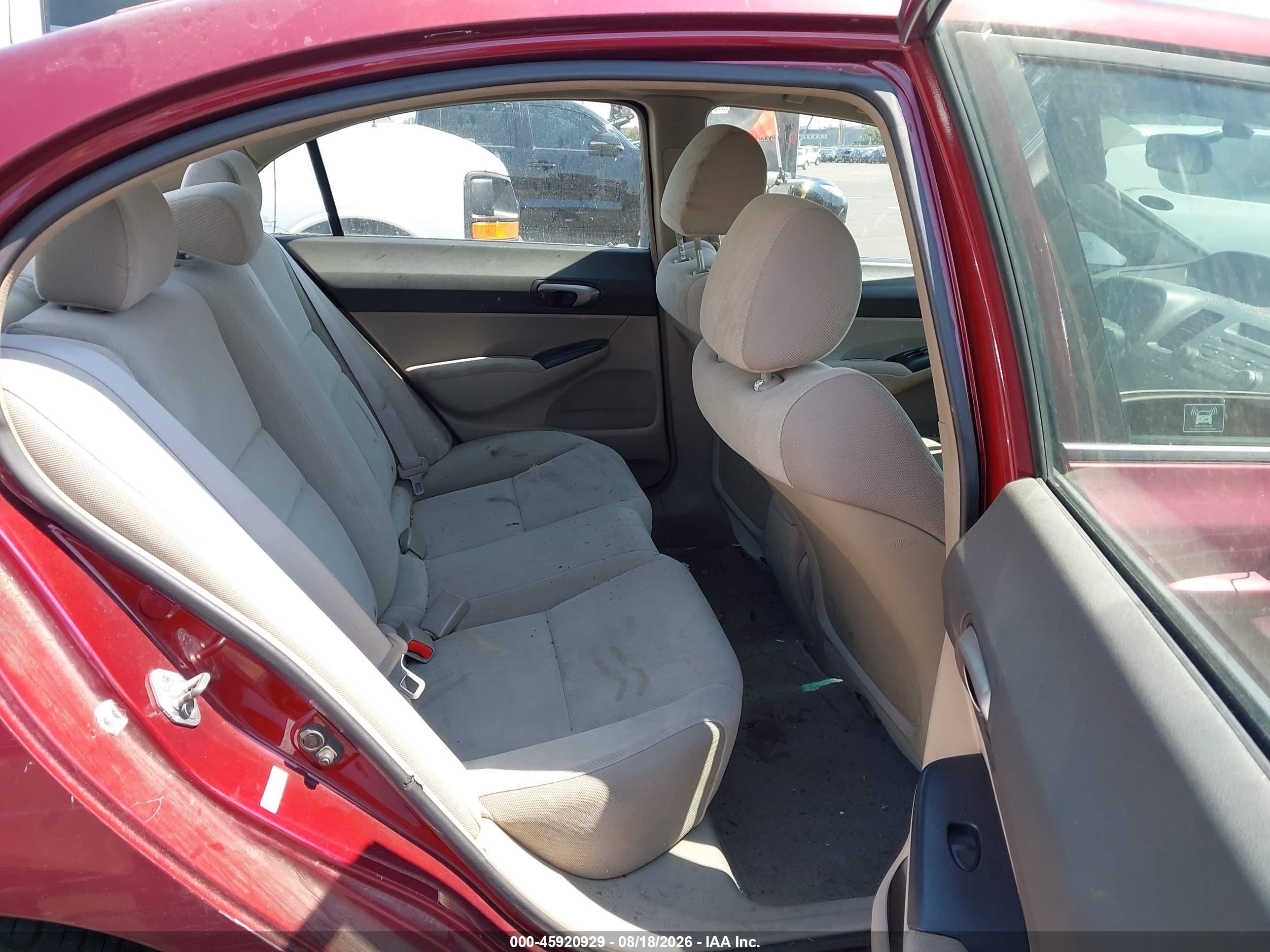 2010 Honda Civic Lx Burgundy vin: 19XFA1F58AE031327