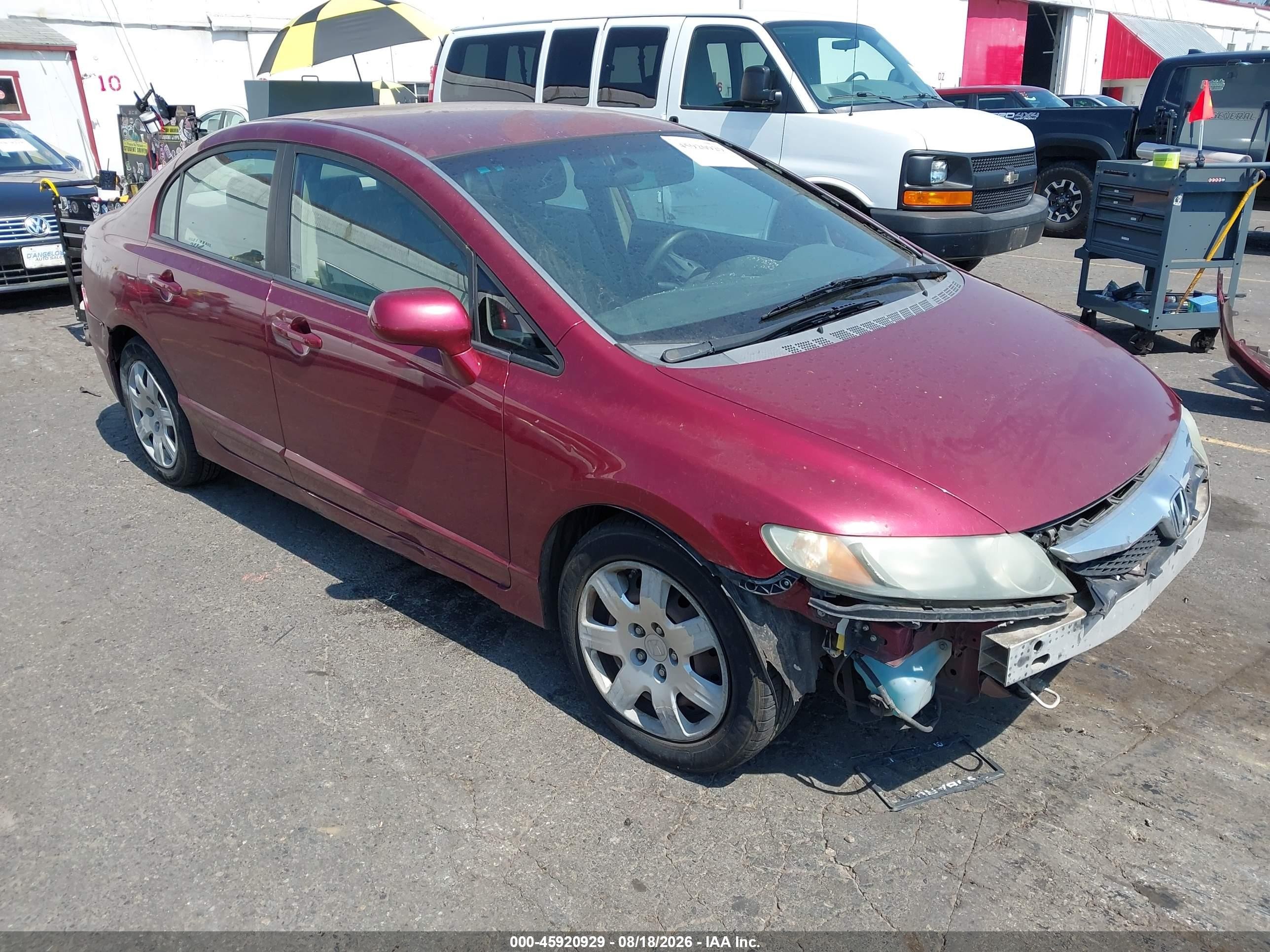 2010 Honda Civic Lx Burgundy vin: 19XFA1F58AE031327