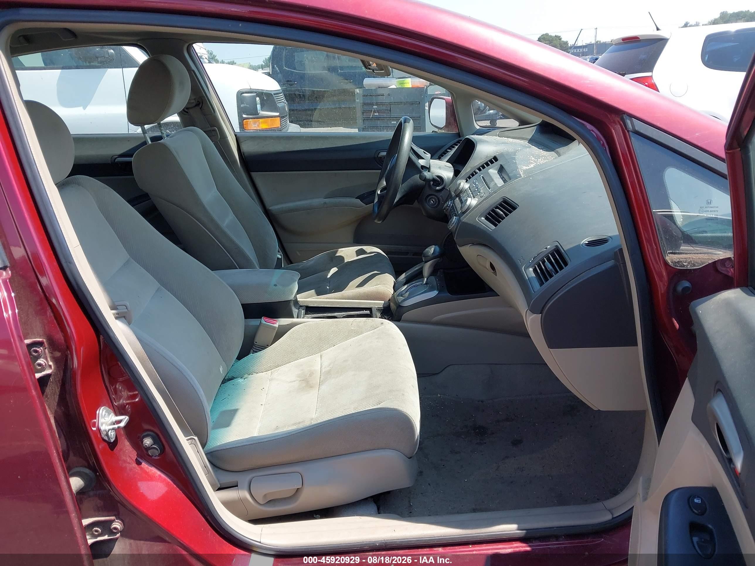 2010 Honda Civic Lx Burgundy vin: 19XFA1F58AE031327