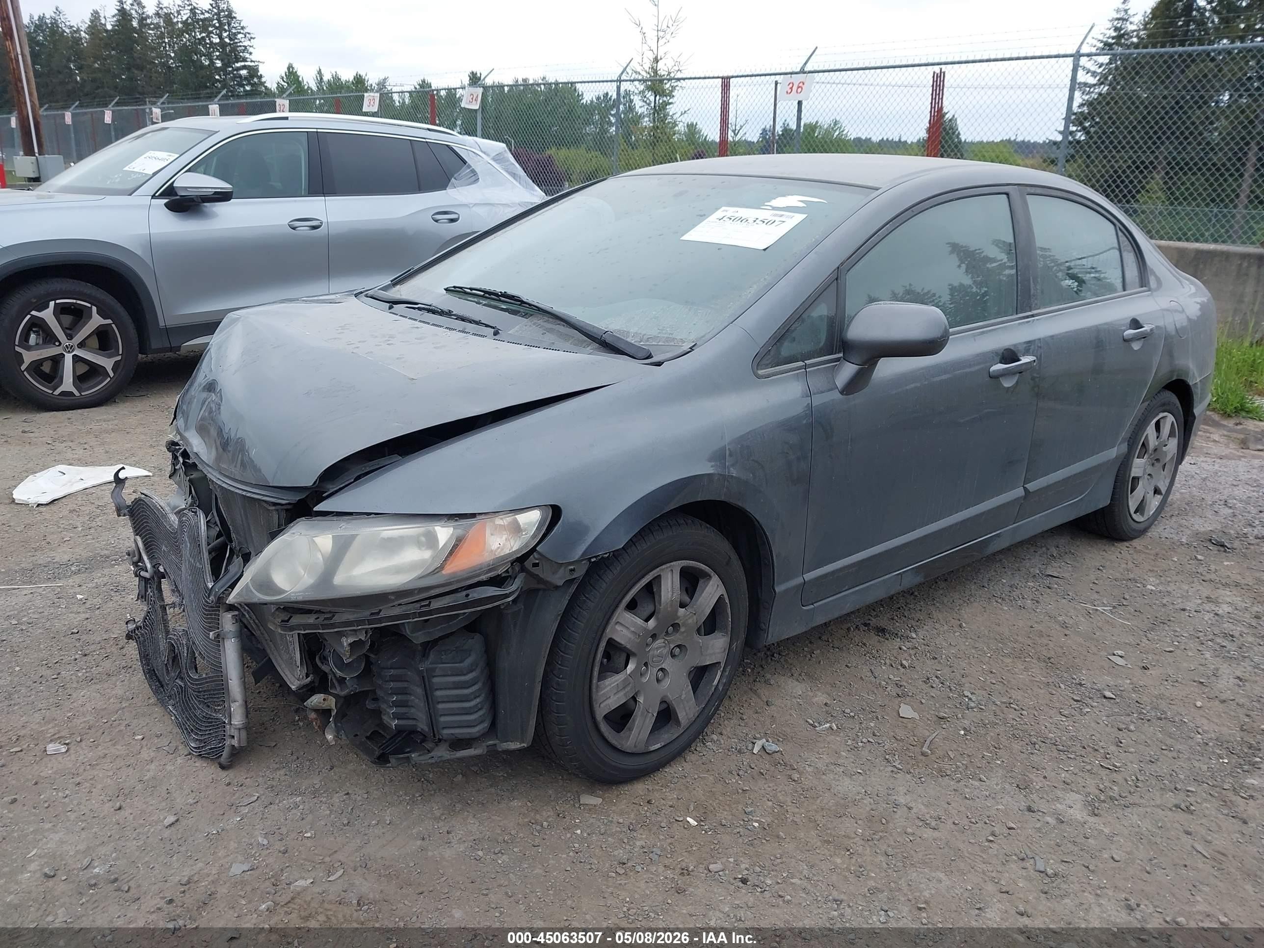 2010 Honda Civic Lx Gray vin: 19XFA1F58AE048354