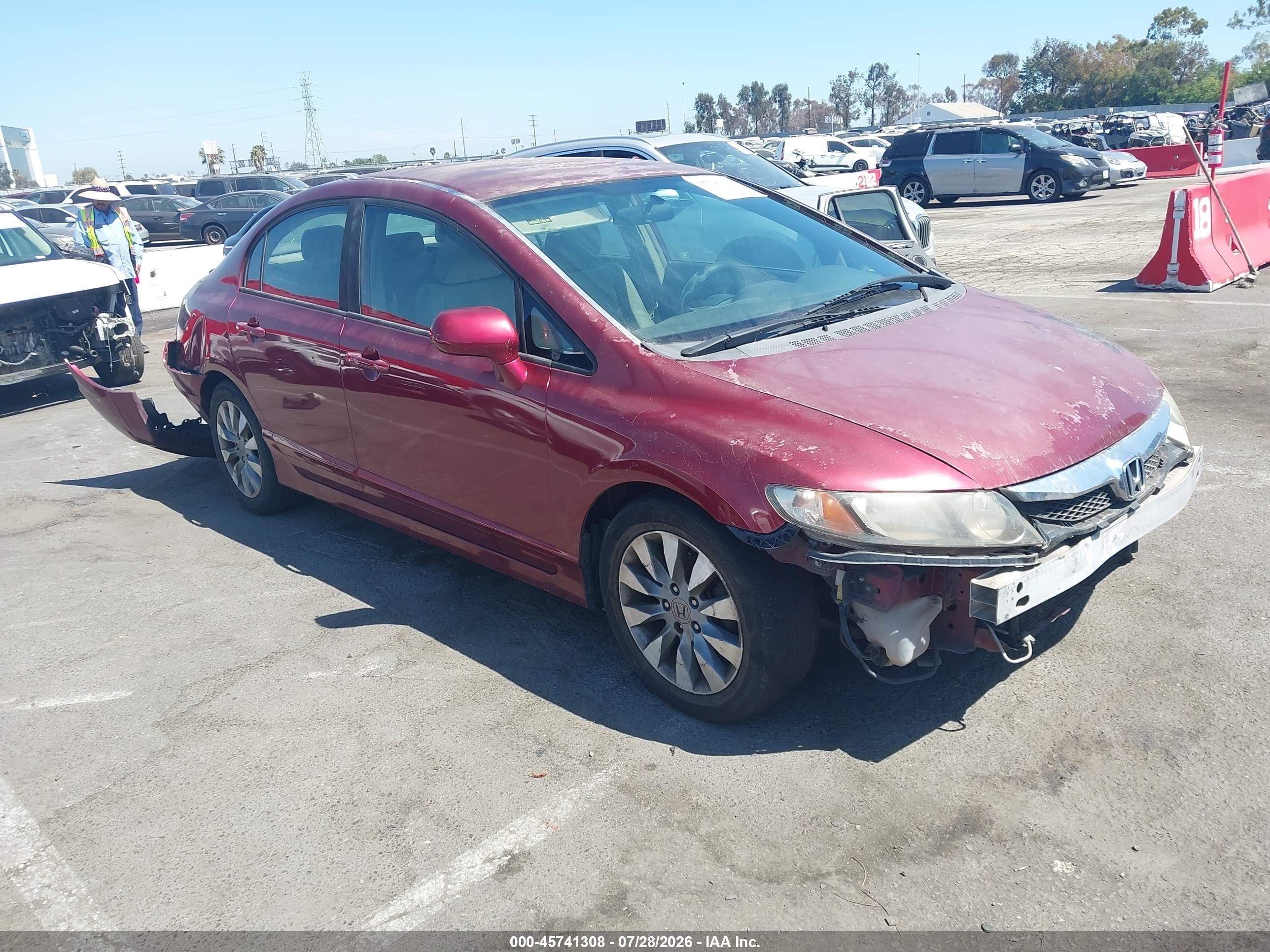 2010 Honda Civic Lx Red vin: 19XFA1F58AE067020