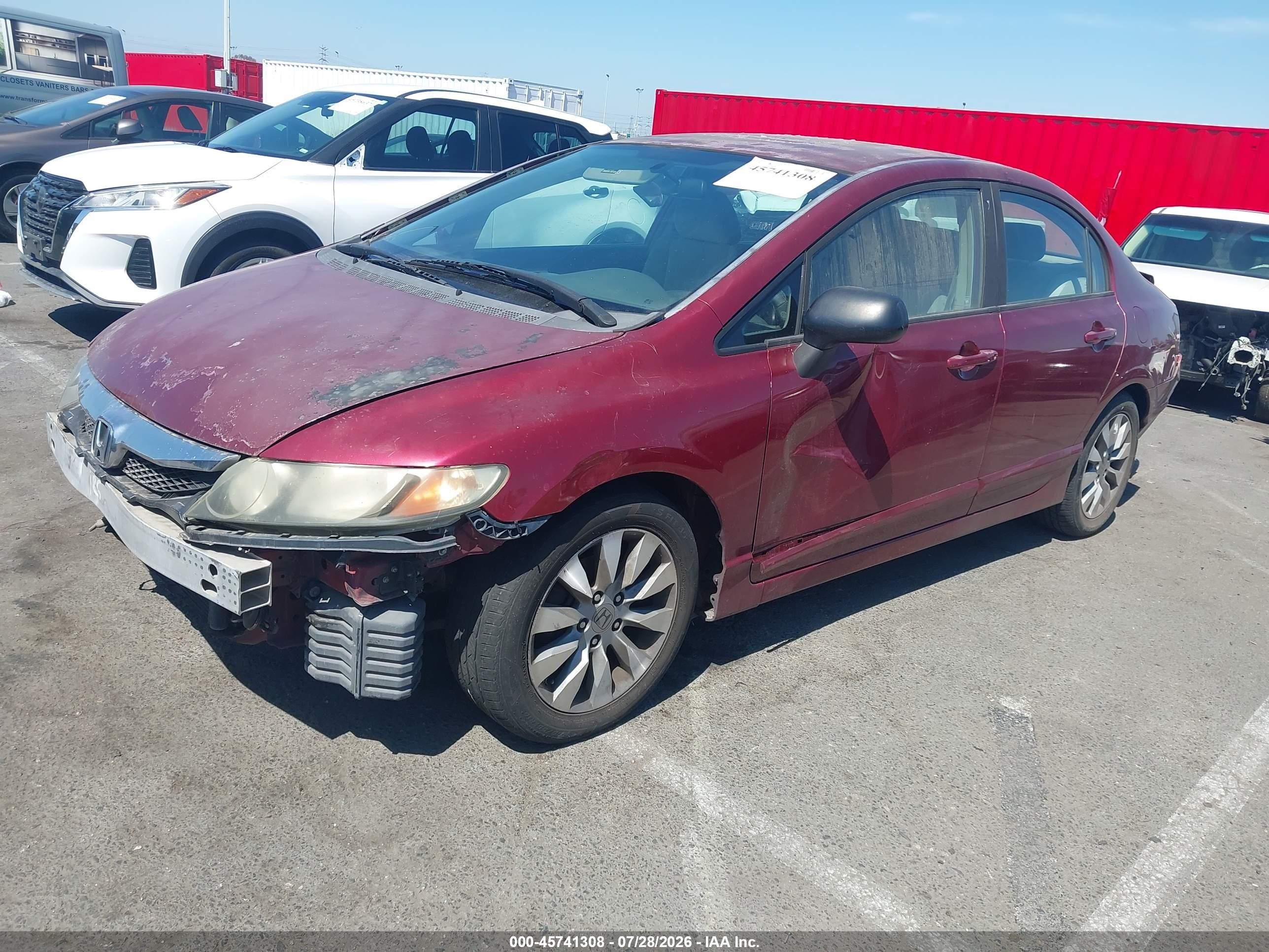 2010 Honda Civic Lx Red vin: 19XFA1F58AE067020