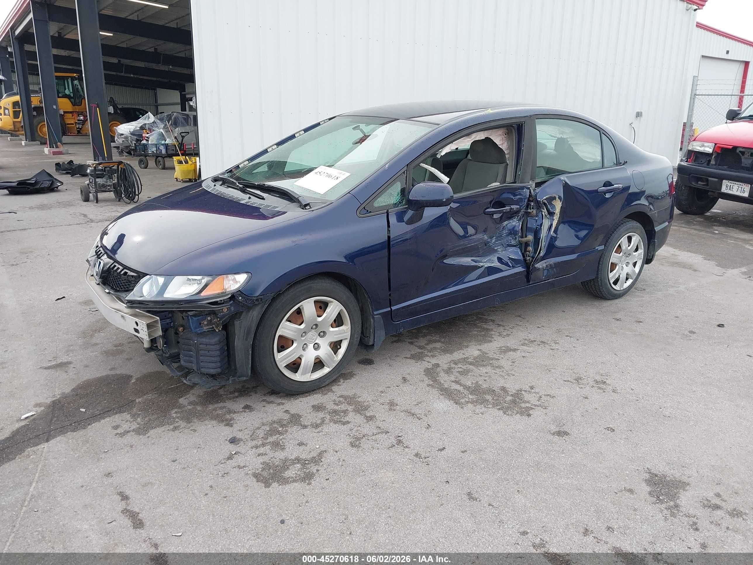 2010 Honda Civic Lx Blue vin: 19XFA1F58AE077529