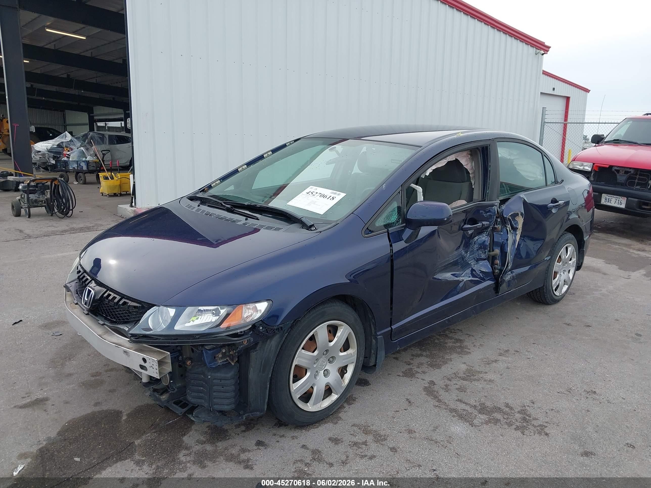2010 Honda Civic Lx Blue vin: 19XFA1F58AE077529
