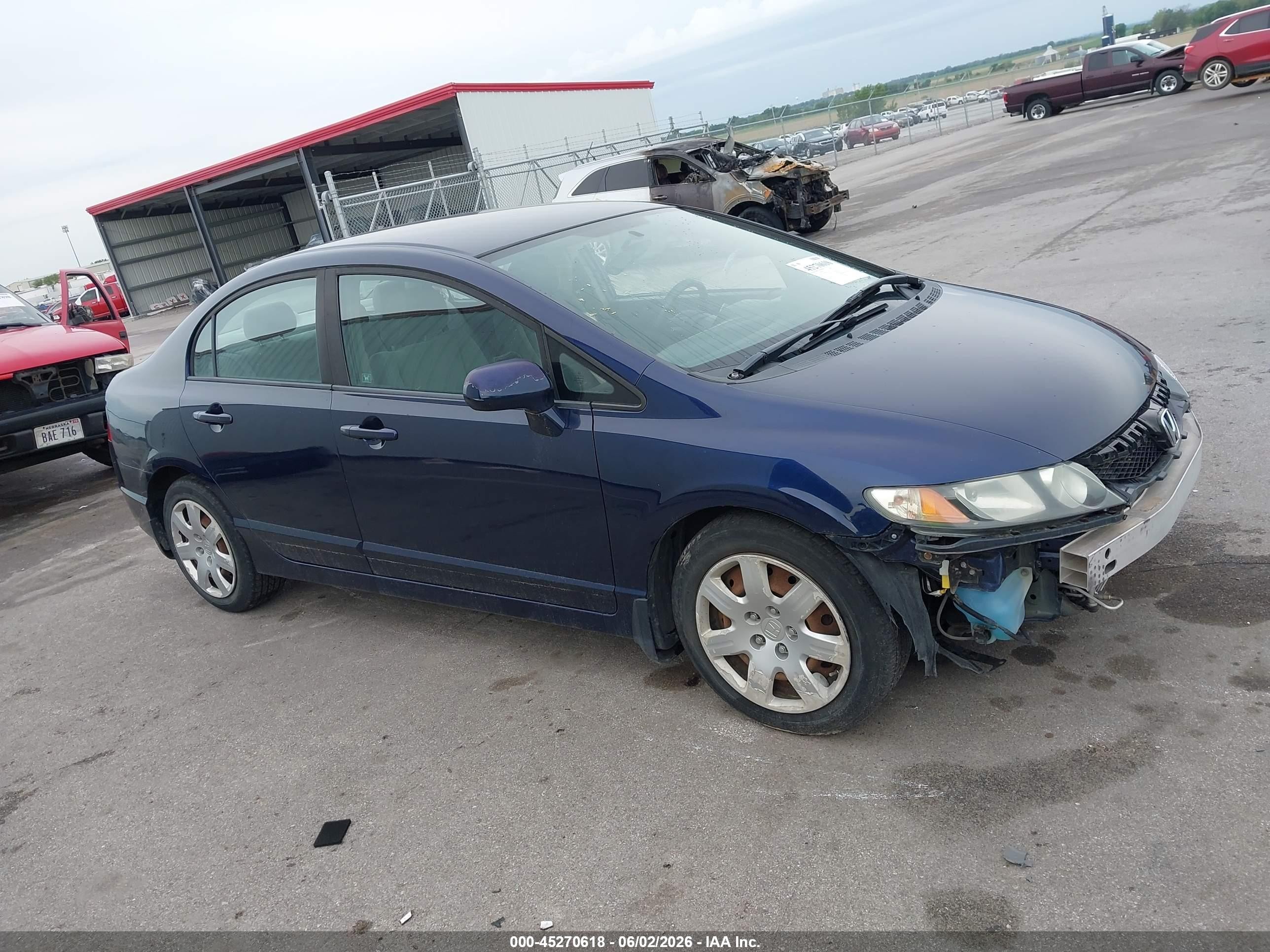 2010 Honda Civic Lx Blue vin: 19XFA1F58AE077529