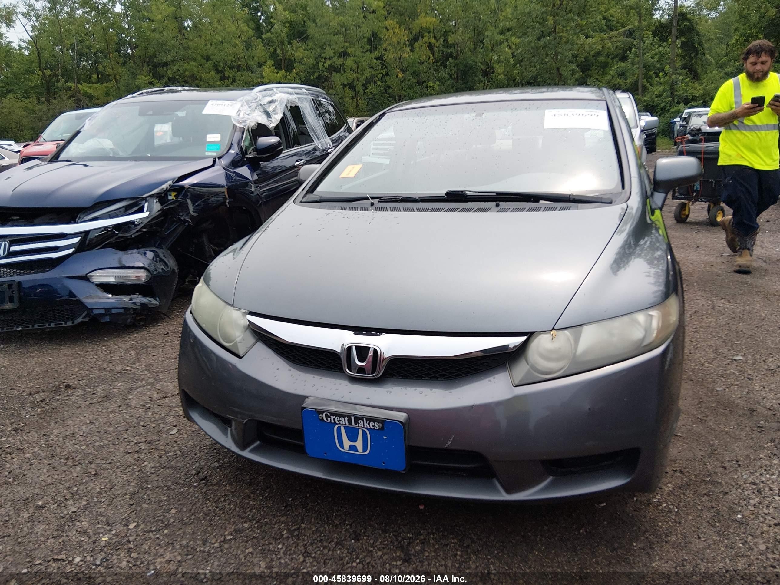 2011 Honda Civic Lx Gray vin: 19XFA1F58BE004064