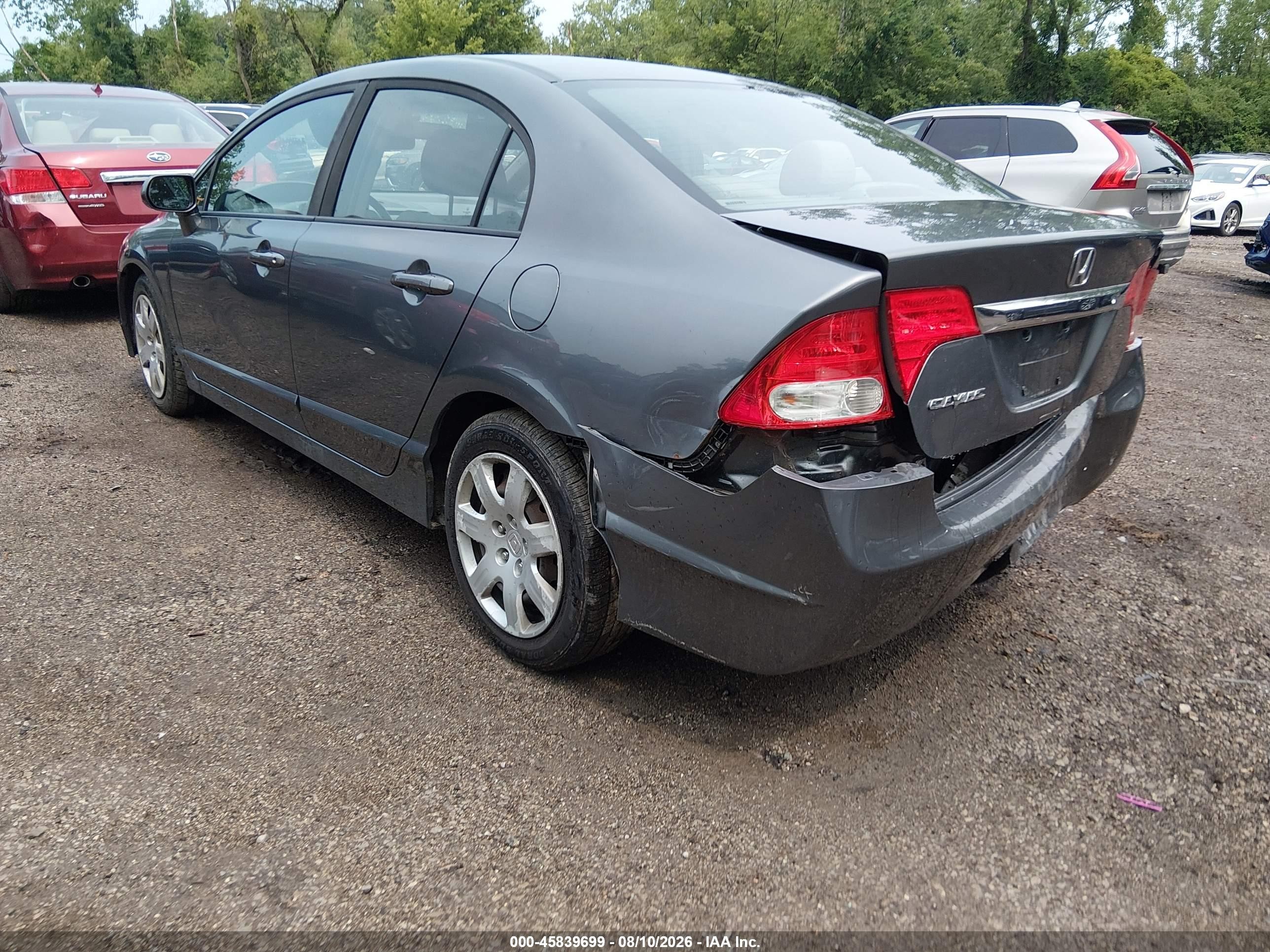2011 Honda Civic Lx Gray vin: 19XFA1F58BE004064