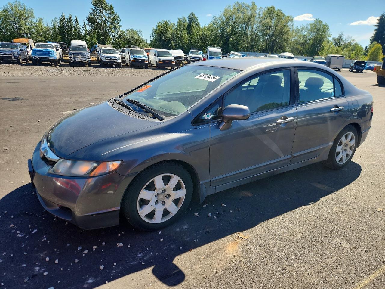 2011 Honda Civic Lx Gray vin: 19XFA1F58BE021348