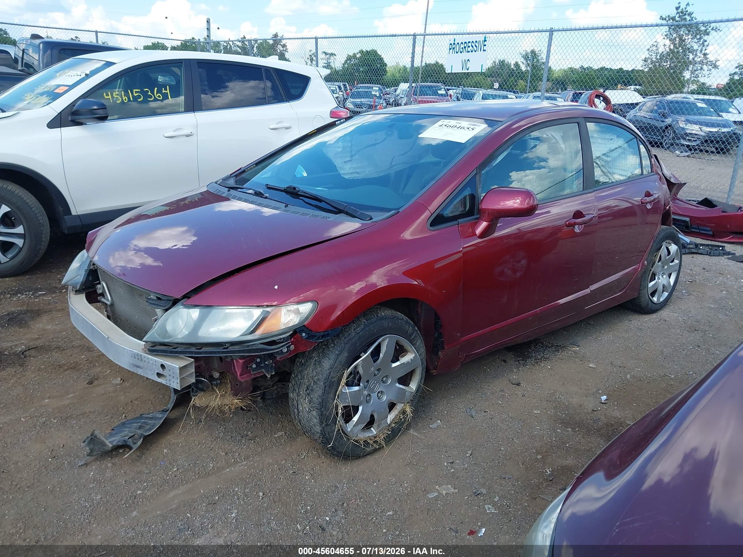2010 Honda Civic Lx Burgundy vin: 19XFA1F59AE009465