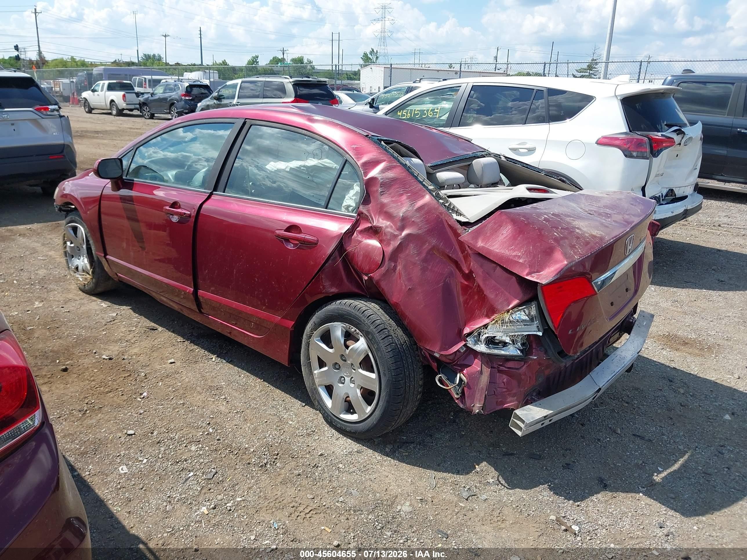 2010 Honda Civic Lx Burgundy vin: 19XFA1F59AE009465