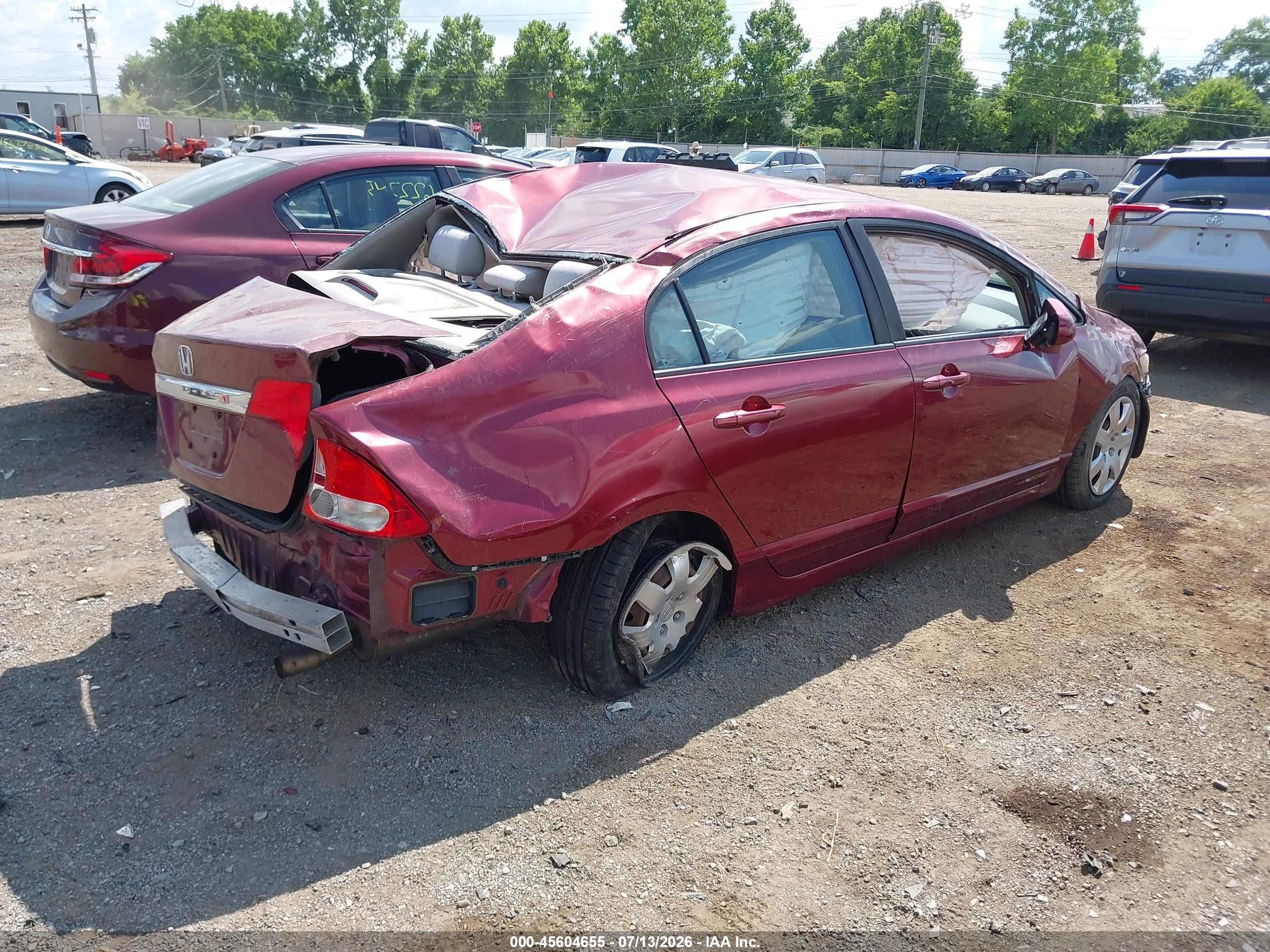 2010 Honda Civic Lx Burgundy vin: 19XFA1F59AE009465