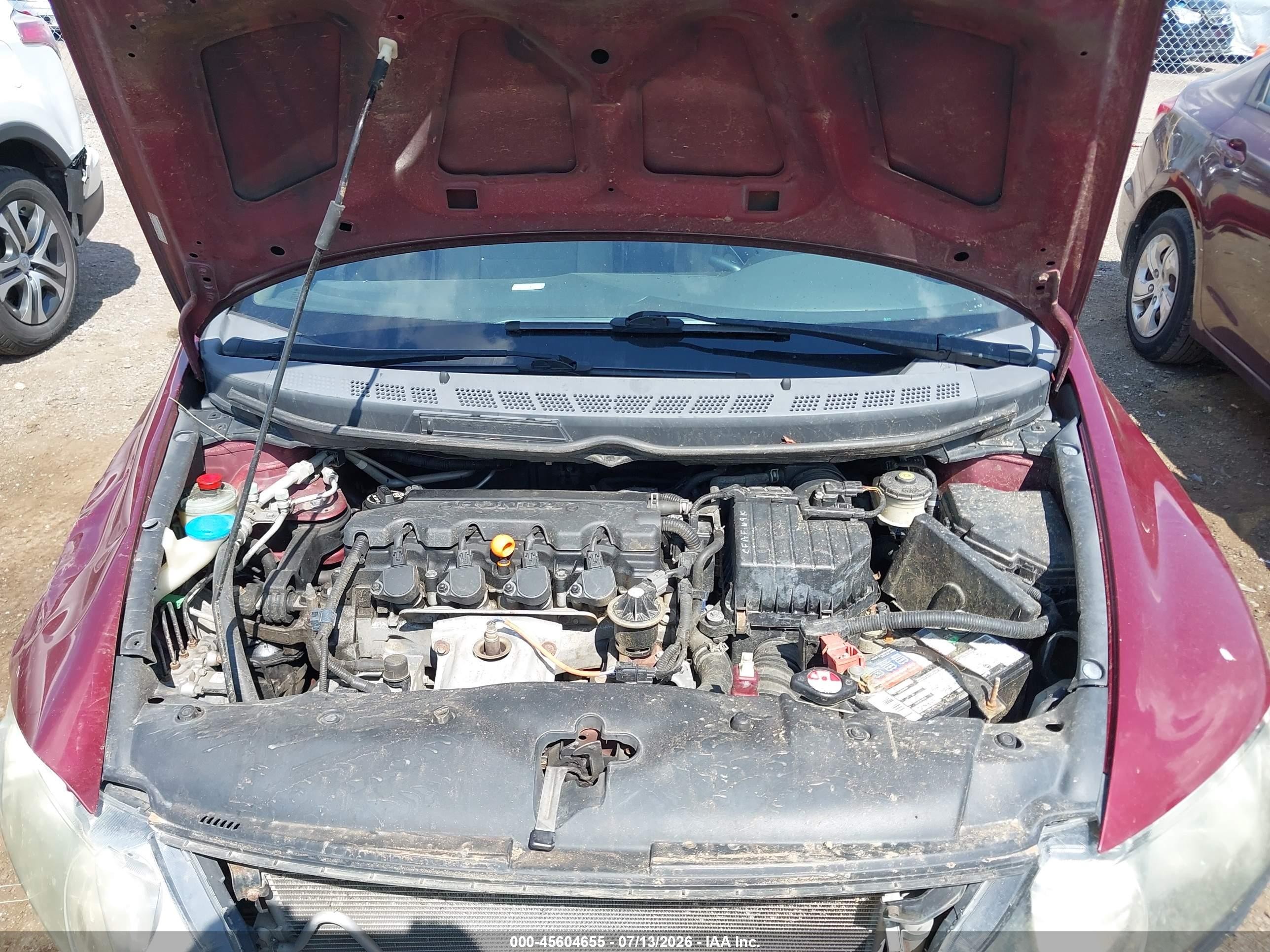 2010 Honda Civic Lx Burgundy vin: 19XFA1F59AE009465