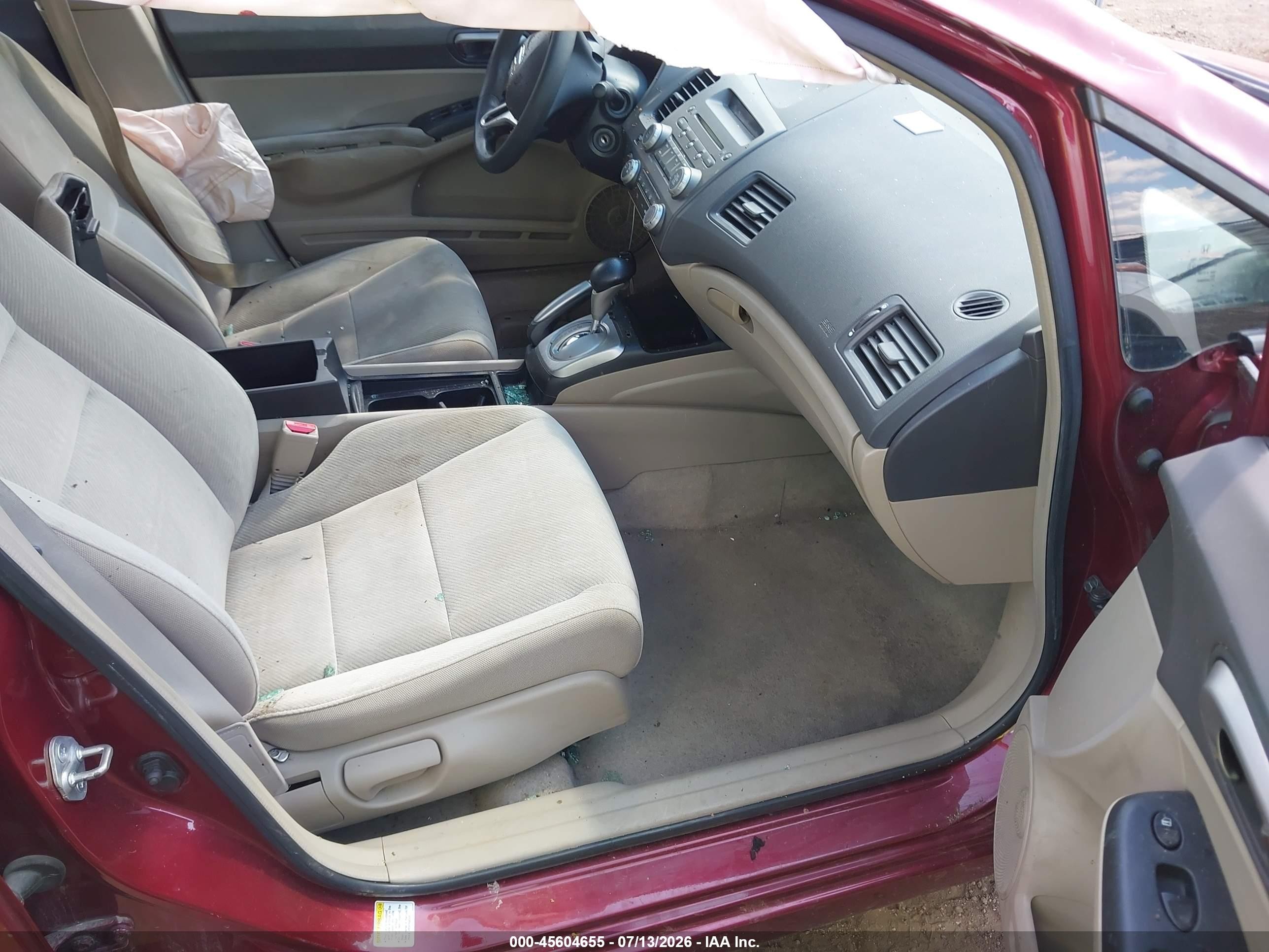 2010 Honda Civic Lx Burgundy vin: 19XFA1F59AE009465