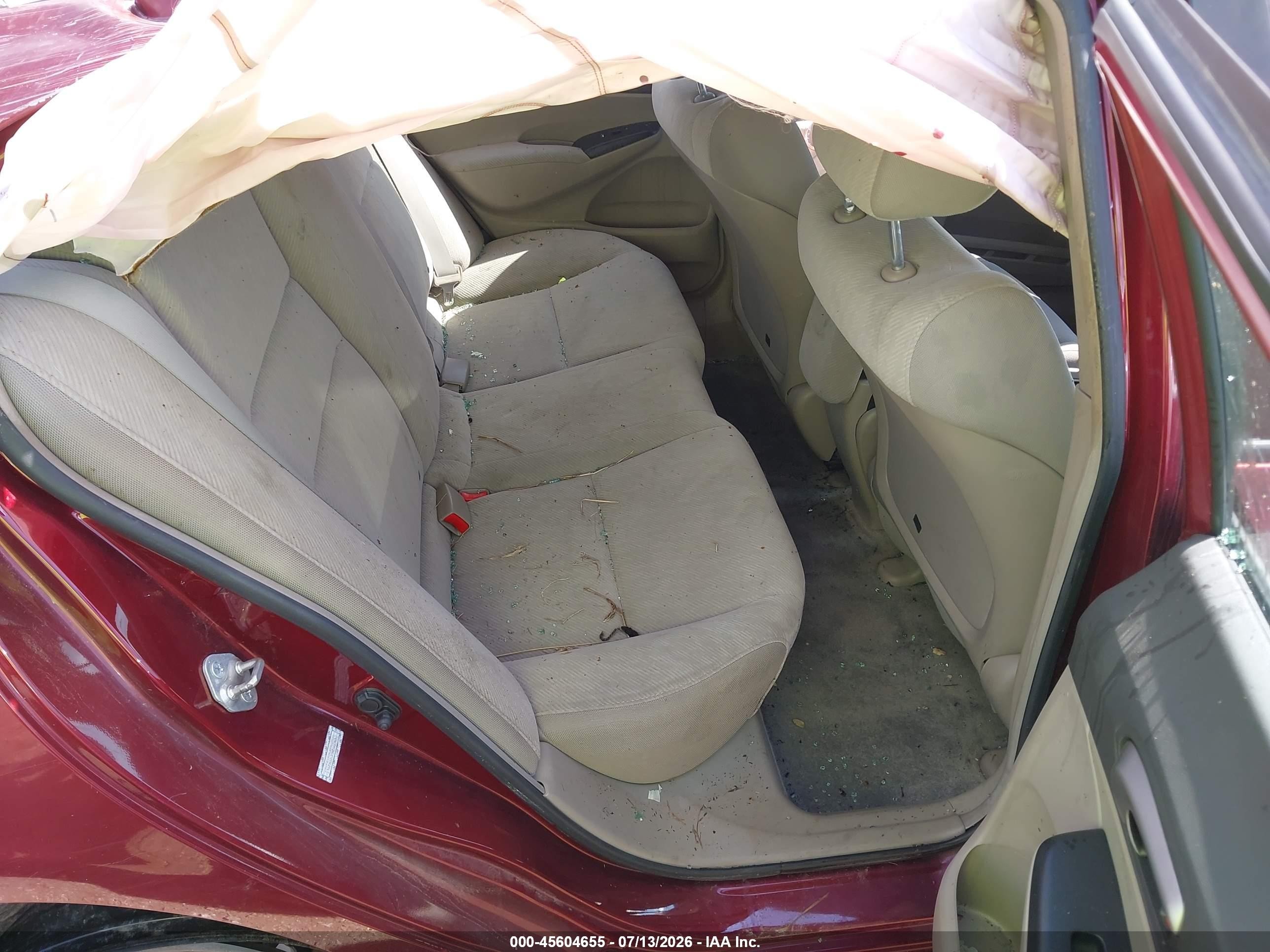 2010 Honda Civic Lx Burgundy vin: 19XFA1F59AE009465
