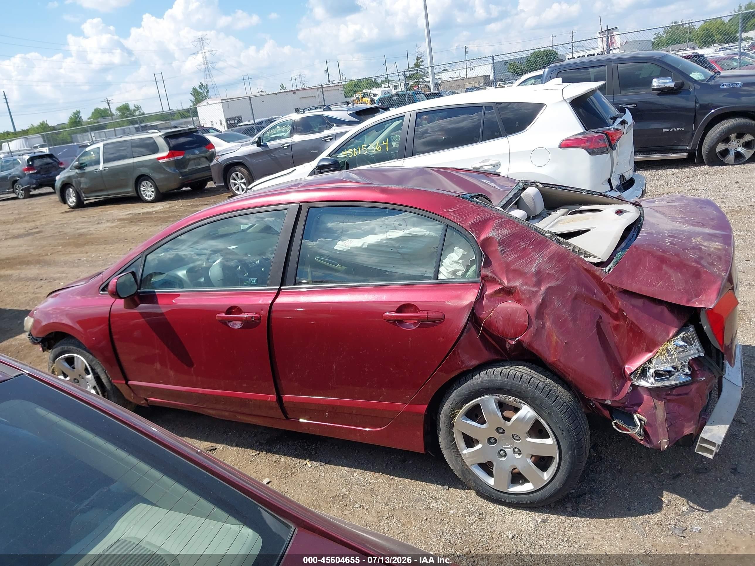 2010 Honda Civic Lx Burgundy vin: 19XFA1F59AE009465
