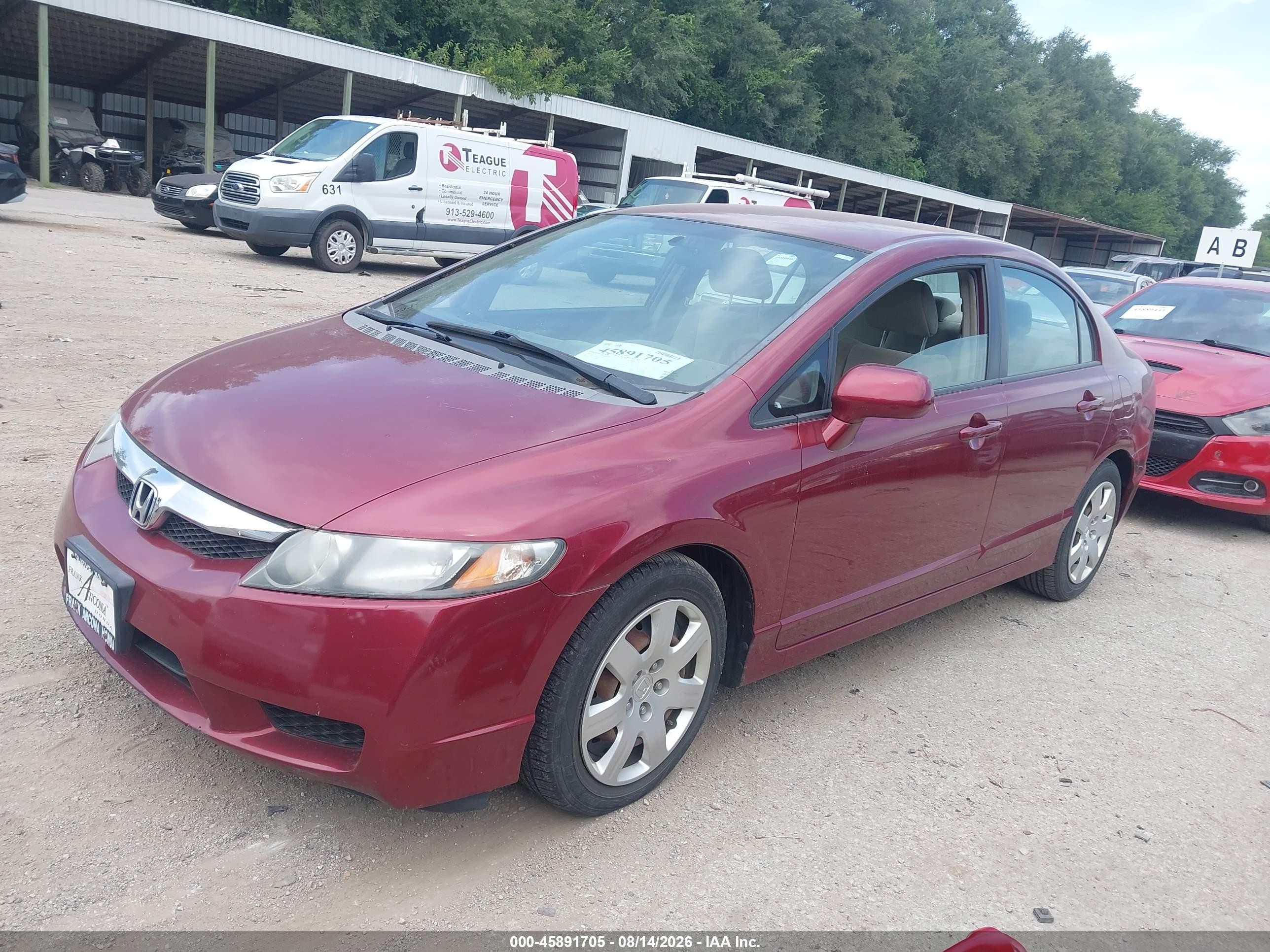 2010 Honda Civic Lx Бордовый vin: 19XFA1F59AE014259