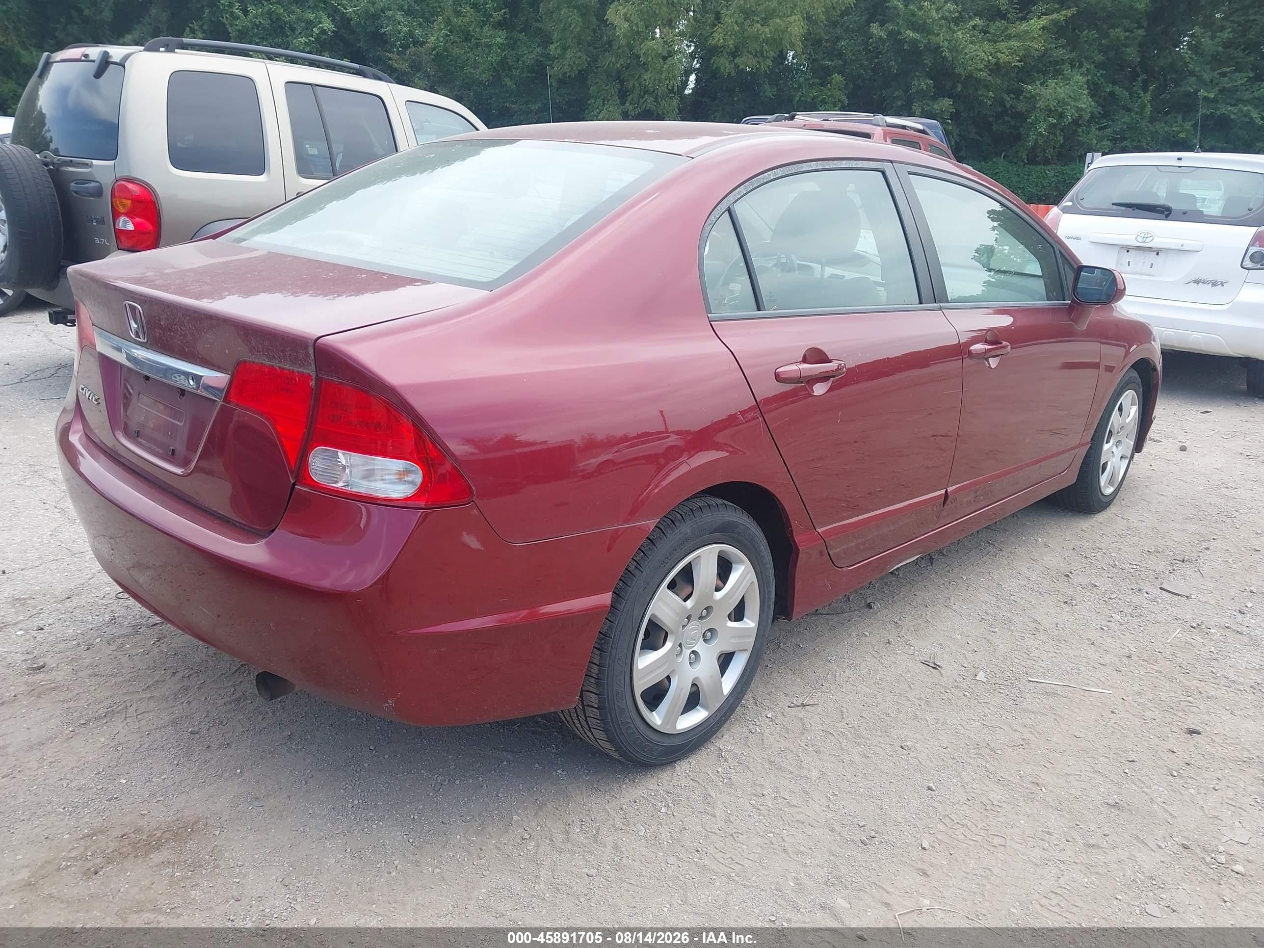 2010 Honda Civic Lx Бордовый vin: 19XFA1F59AE014259