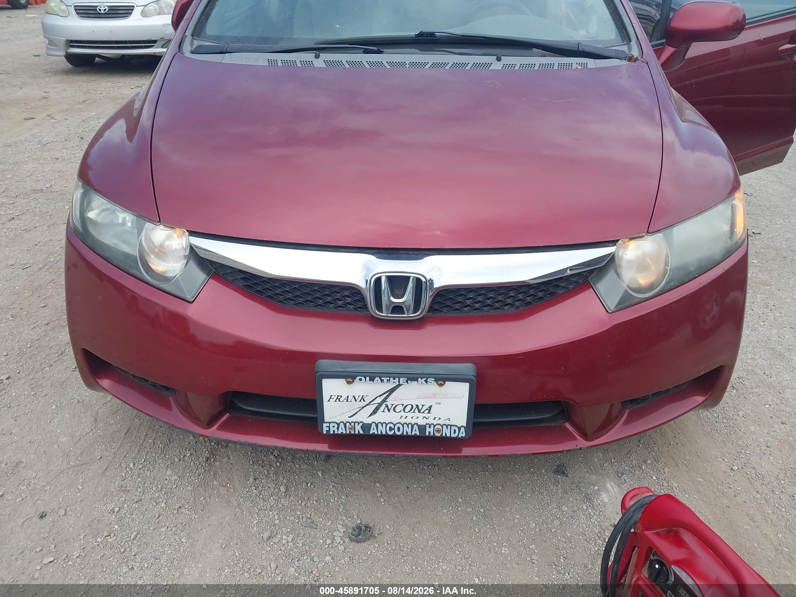 2010 Honda Civic Lx Бордовый vin: 19XFA1F59AE014259