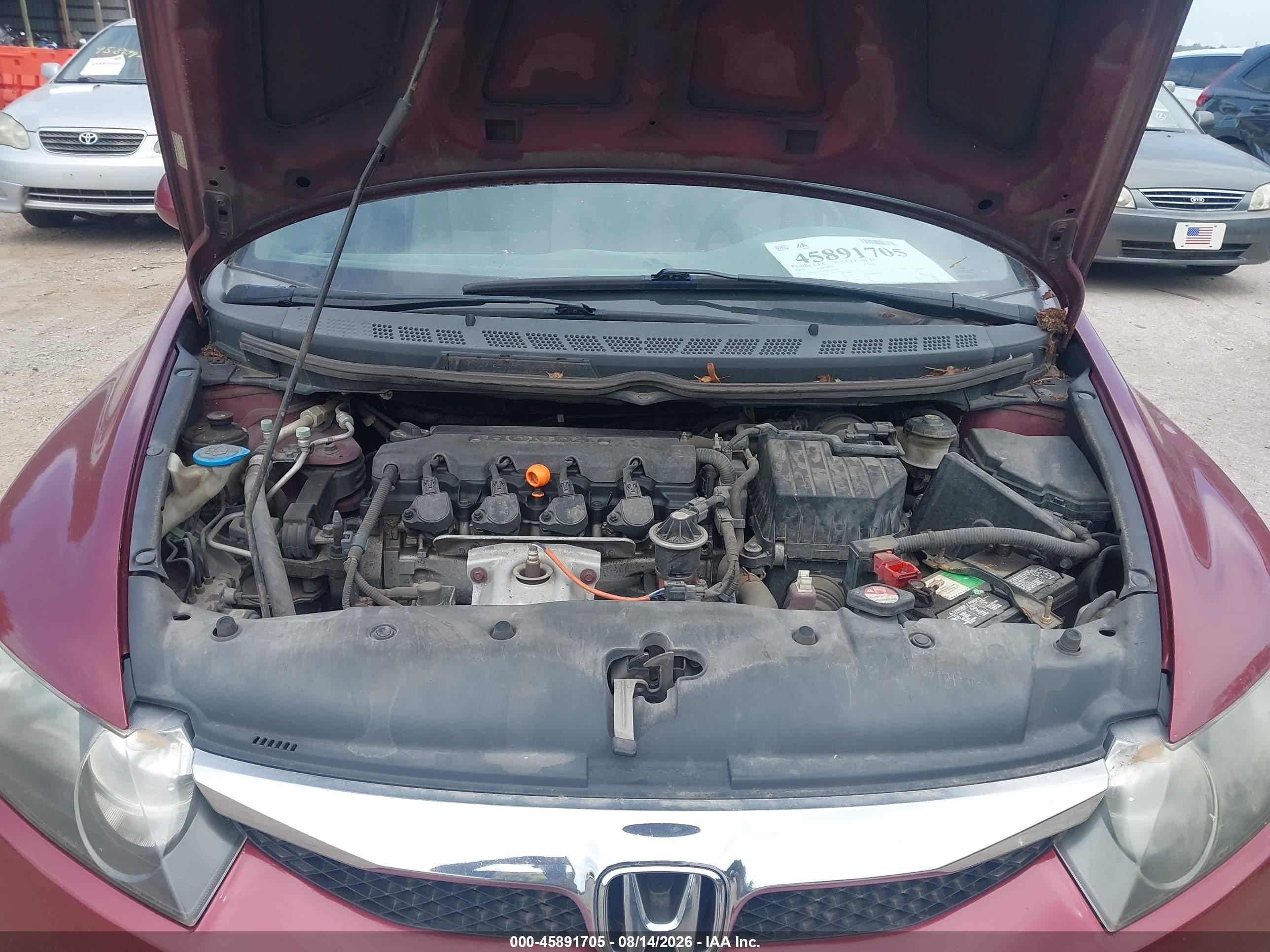 2010 Honda Civic Lx Бордовый vin: 19XFA1F59AE014259
