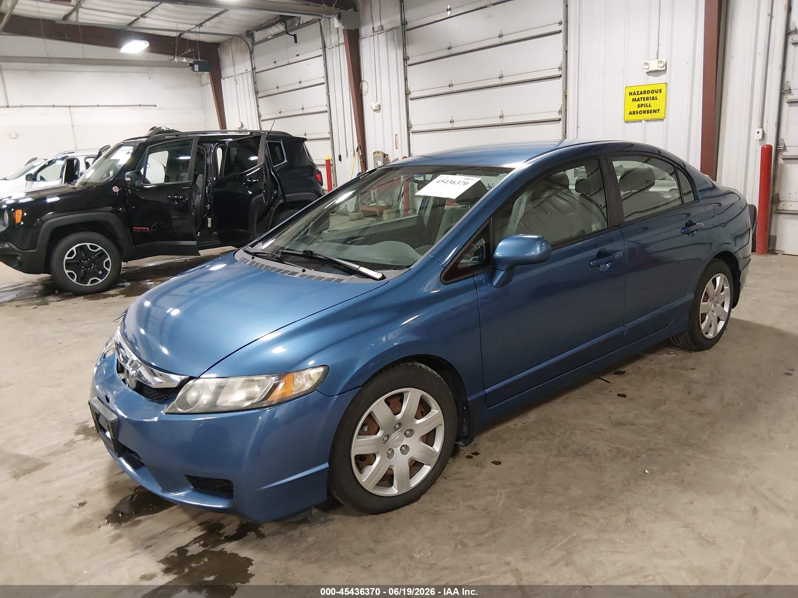 2011 Honda Civic Lx Blue vin: 19XFA1F59BE019365