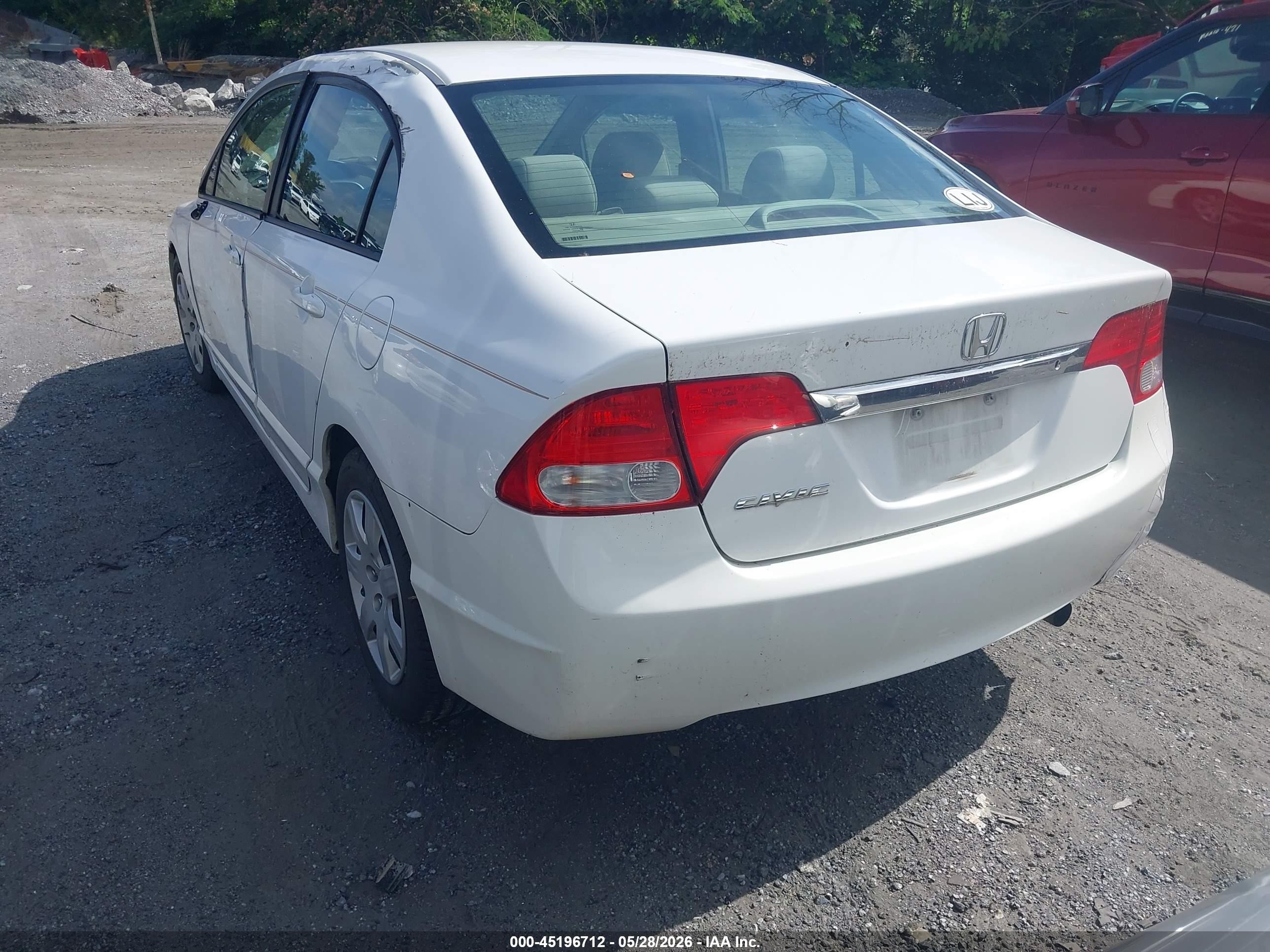 2011 Honda Civic Lx White vin: 19XFA1F59BE026252
