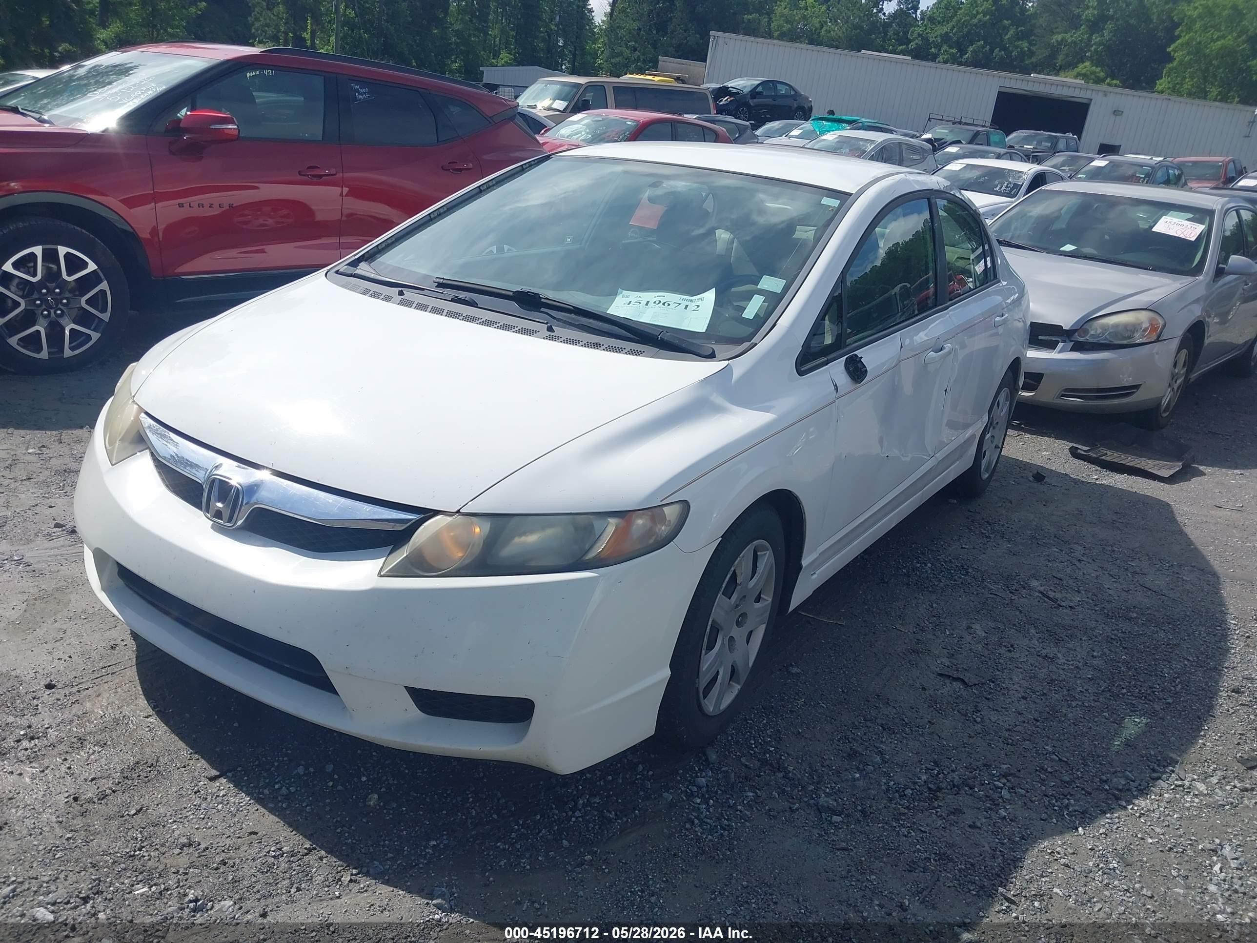 2011 Honda Civic Lx White vin: 19XFA1F59BE026252