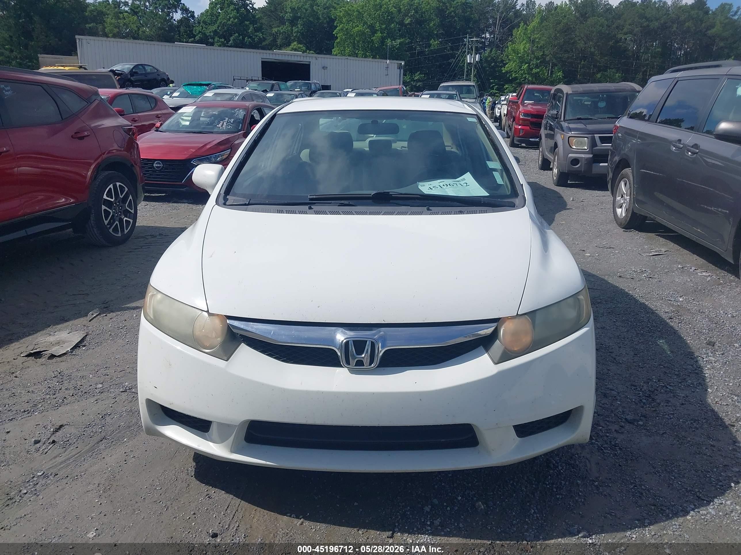 2011 Honda Civic Lx White vin: 19XFA1F59BE026252