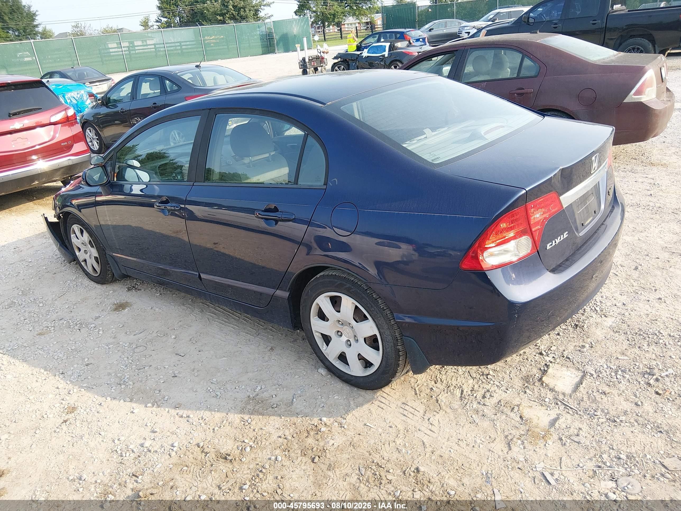 2010 Honda Civic Lx Blue vin: 19XFA1F5XAE086183