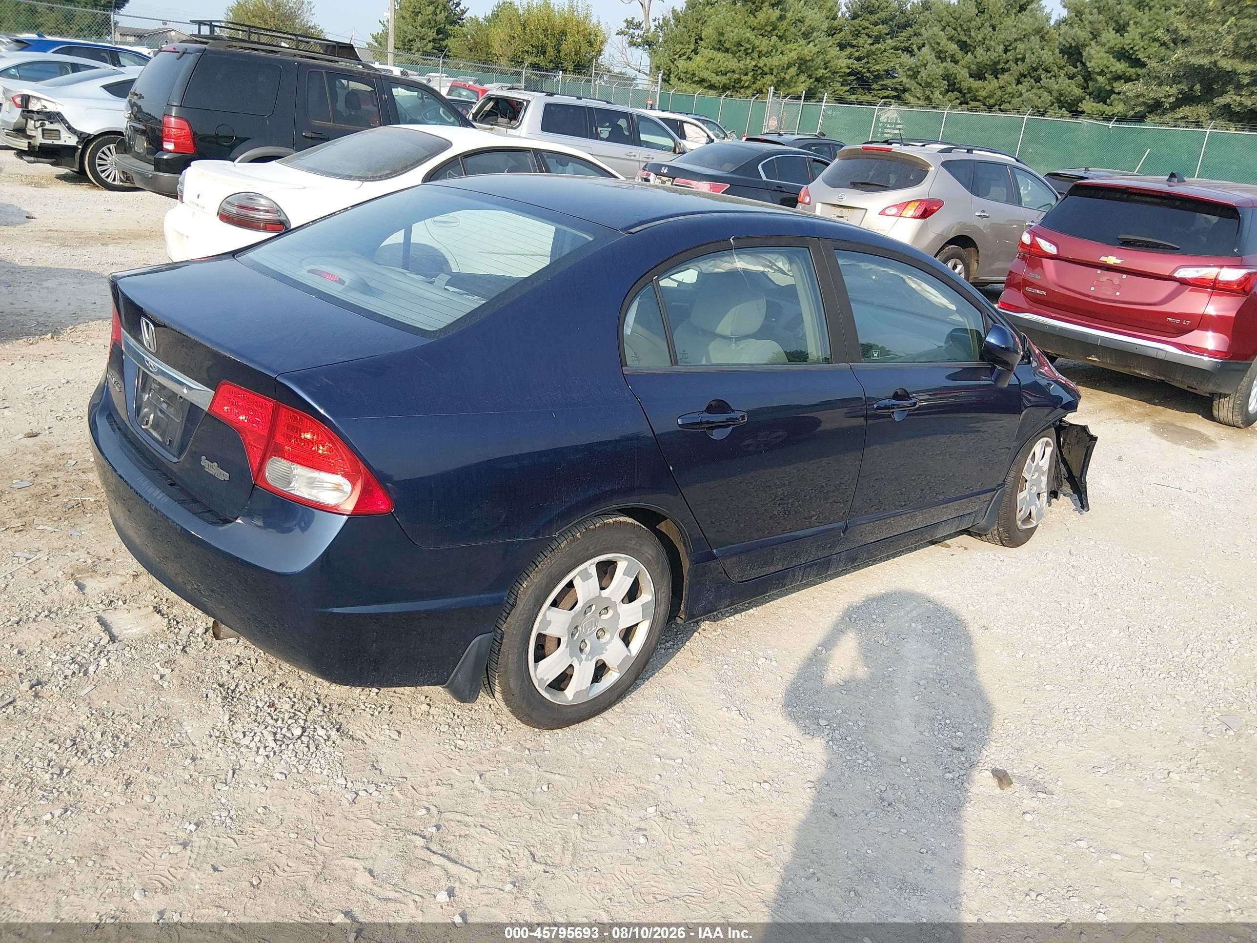 2010 Honda Civic Lx Blue vin: 19XFA1F5XAE086183