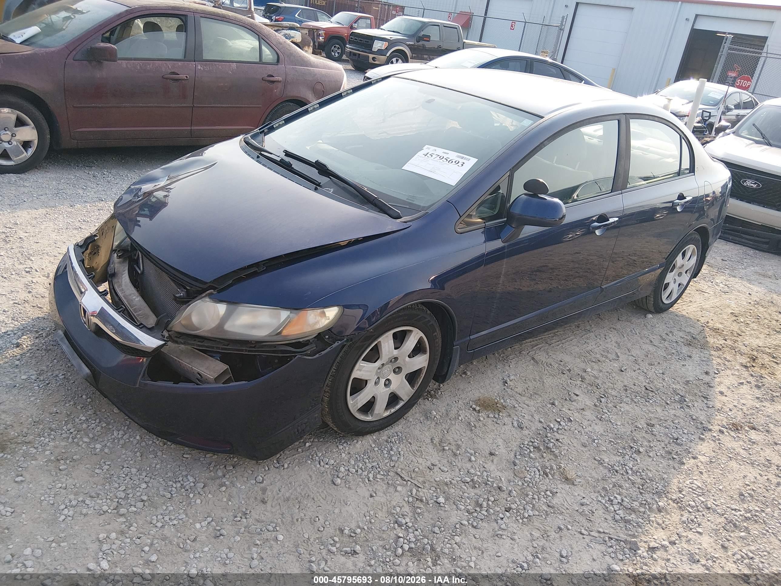 2010 Honda Civic Lx Blue vin: 19XFA1F5XAE086183