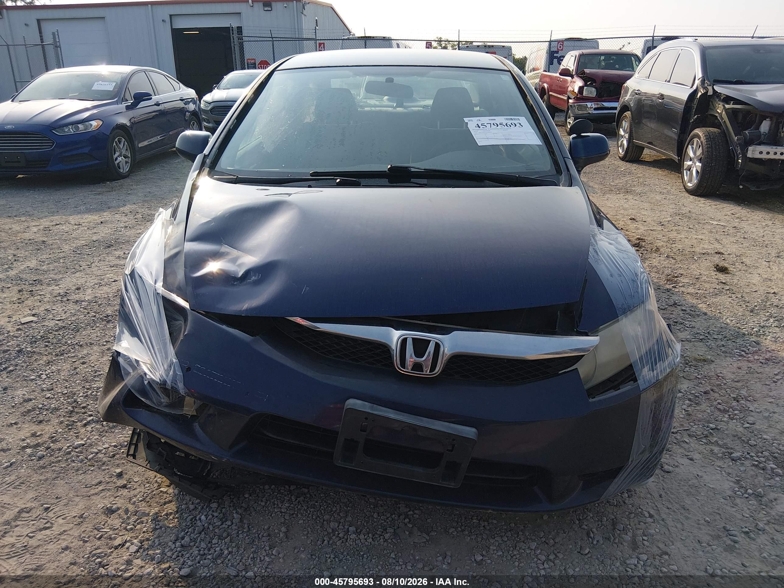 2010 Honda Civic Lx Blue vin: 19XFA1F5XAE086183