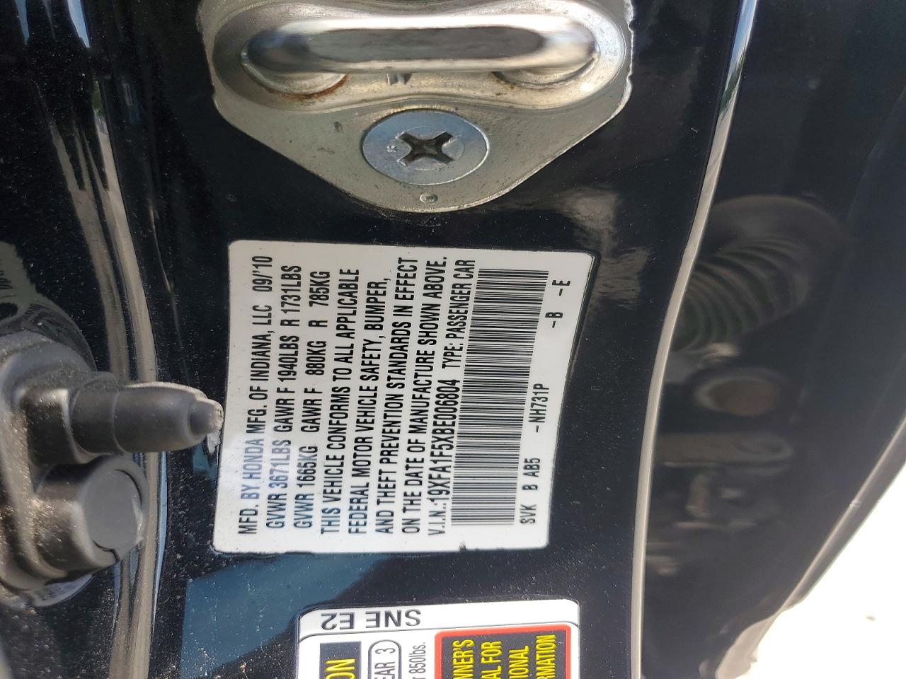 2011 Honda Civic Lx Blue vin: 19XFA1F5XBE006804