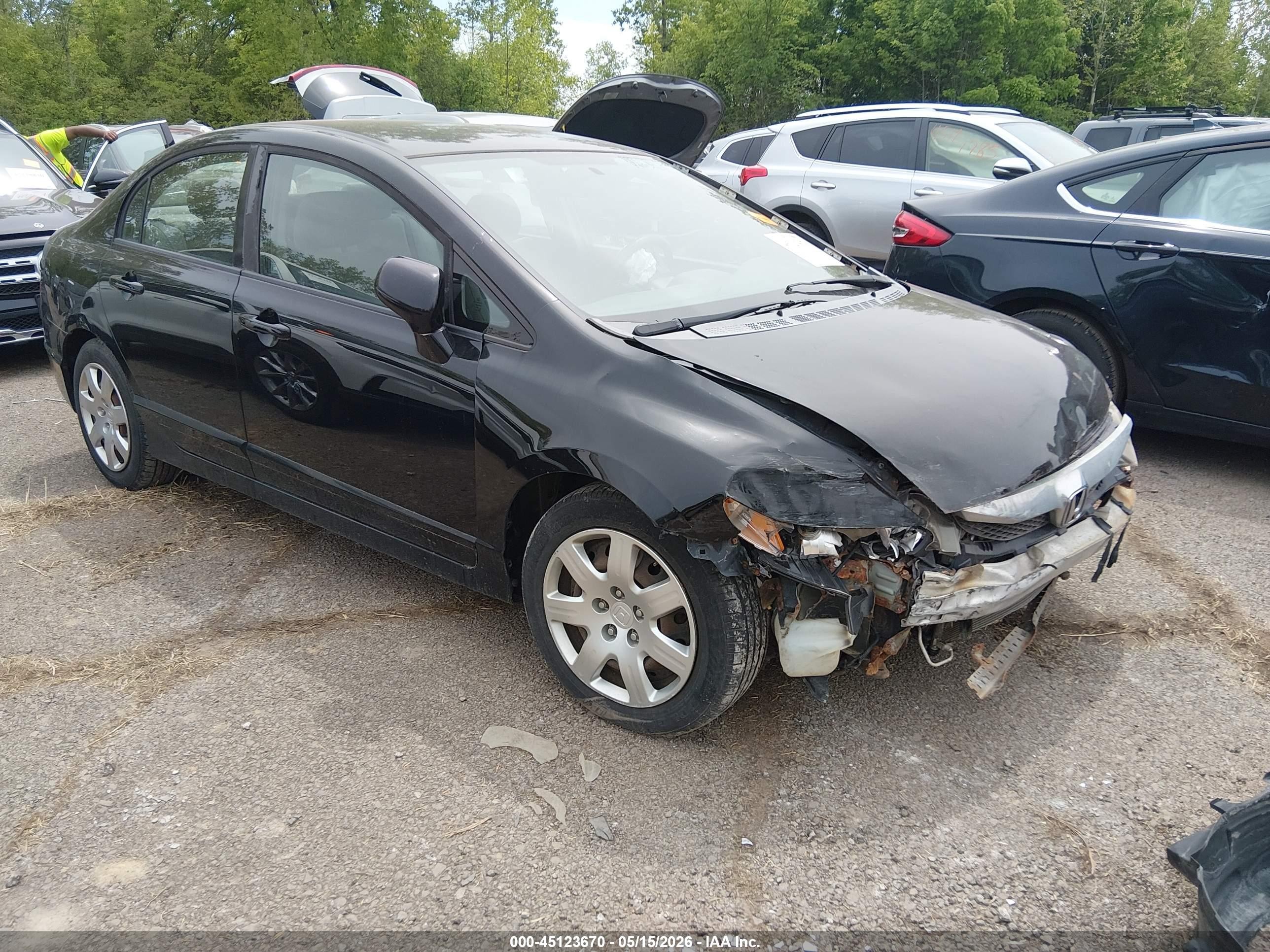 2011 Honda Civic Lx Black vin: 19XFA1F5XBE017852