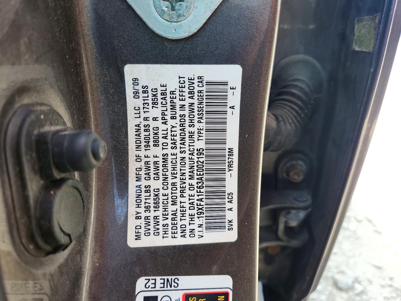 2010 Honda Civic Lx-s Gray vin: 19XFA1F63AE002195
