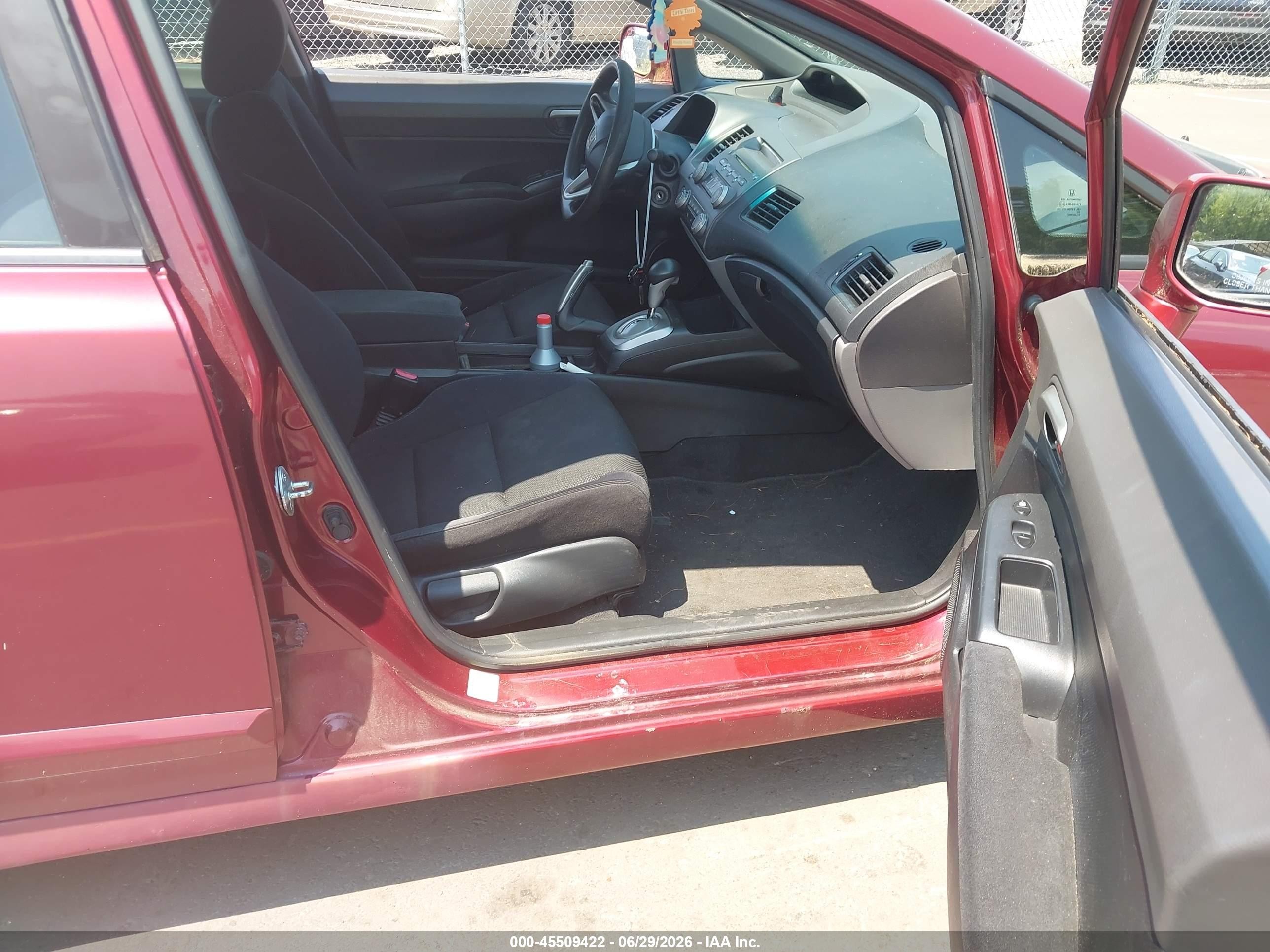 2010 Honda Civic Lx-s Red vin: 19XFA1F64AE059599