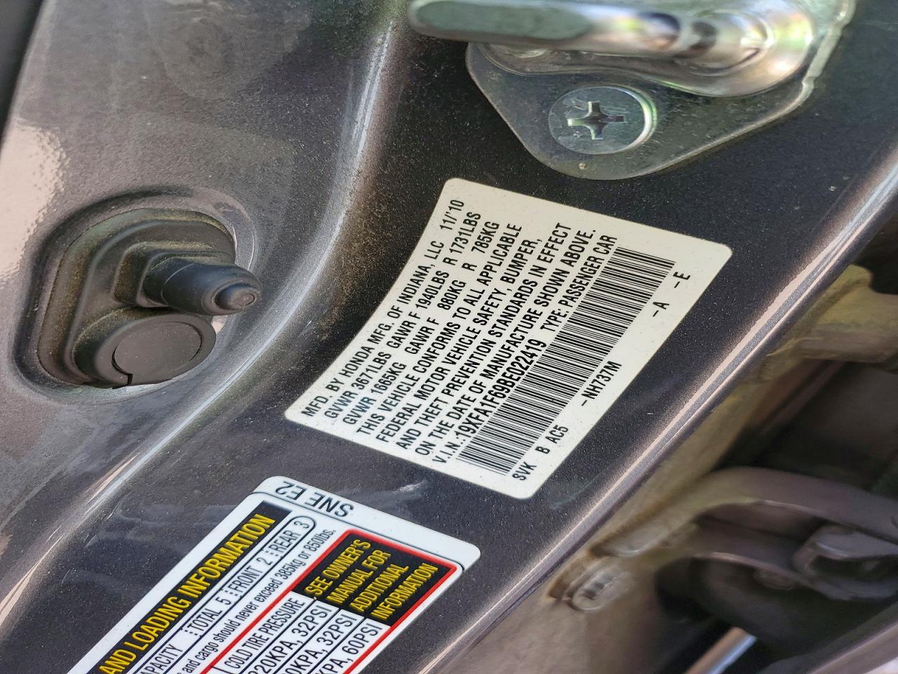 2011 Honda Civic Lx-s Blue vin: 19XFA1F69BE022419