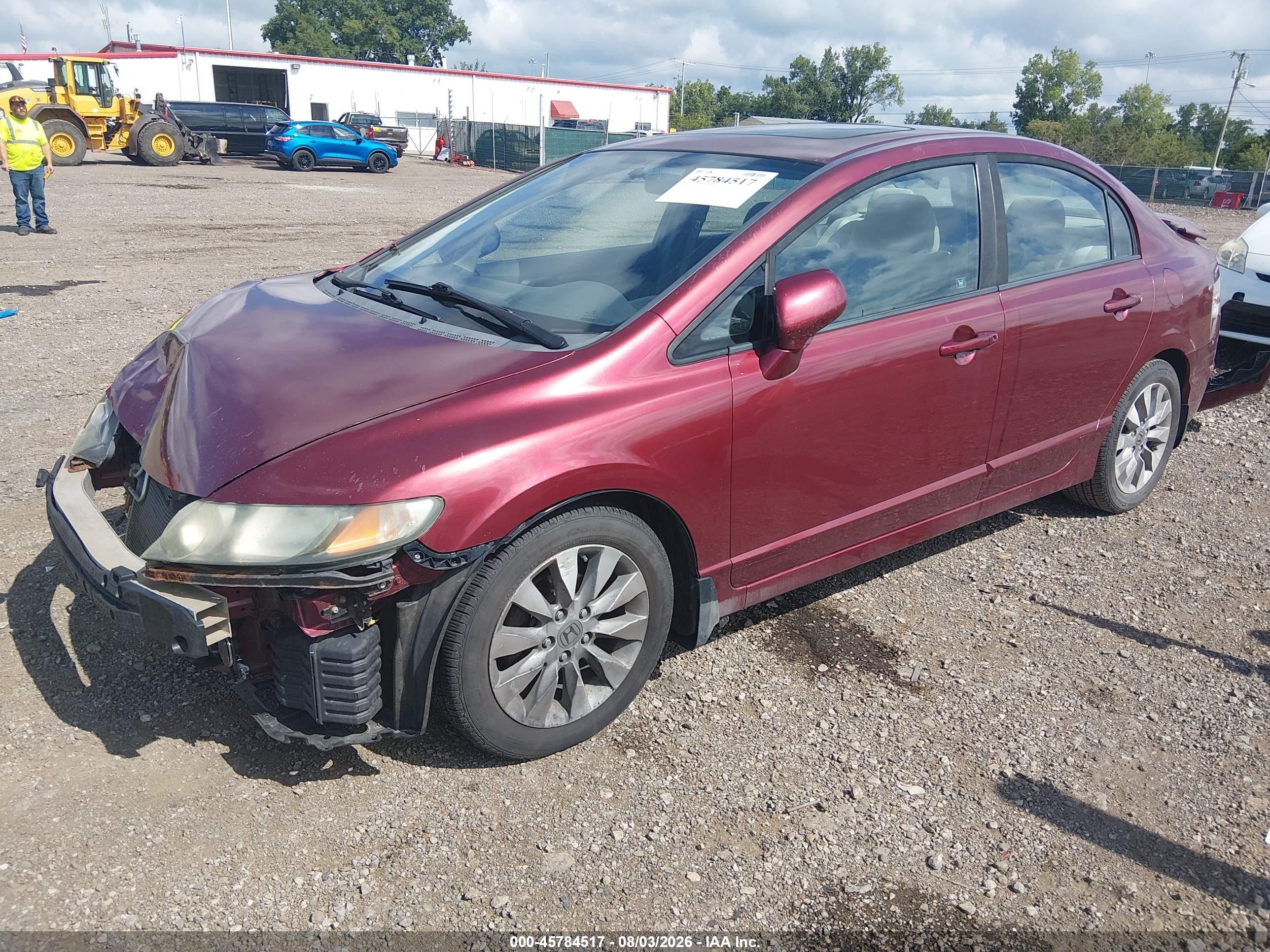 2010 Honda Civic Ex Темно-бордовый vin: 19XFA1F80AE068253