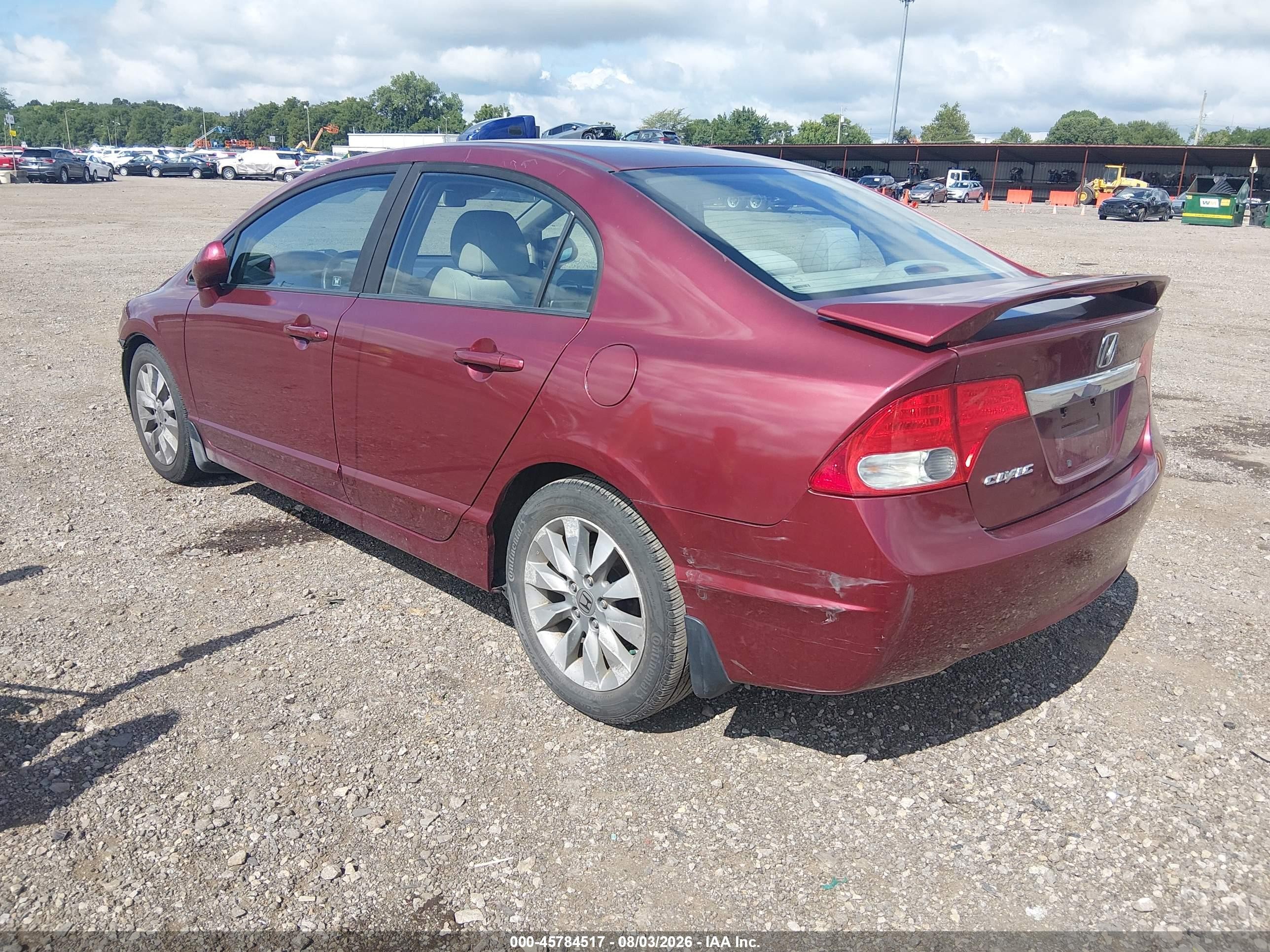 2010 Honda Civic Ex Темно-бордовый vin: 19XFA1F80AE068253