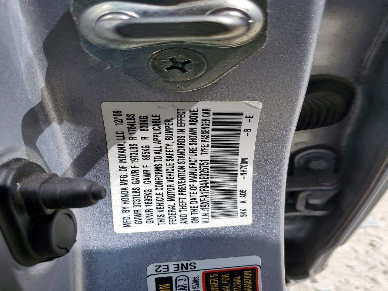 2010 Honda Civic Ex Серебряный vin: 19XFA1F84AE026751