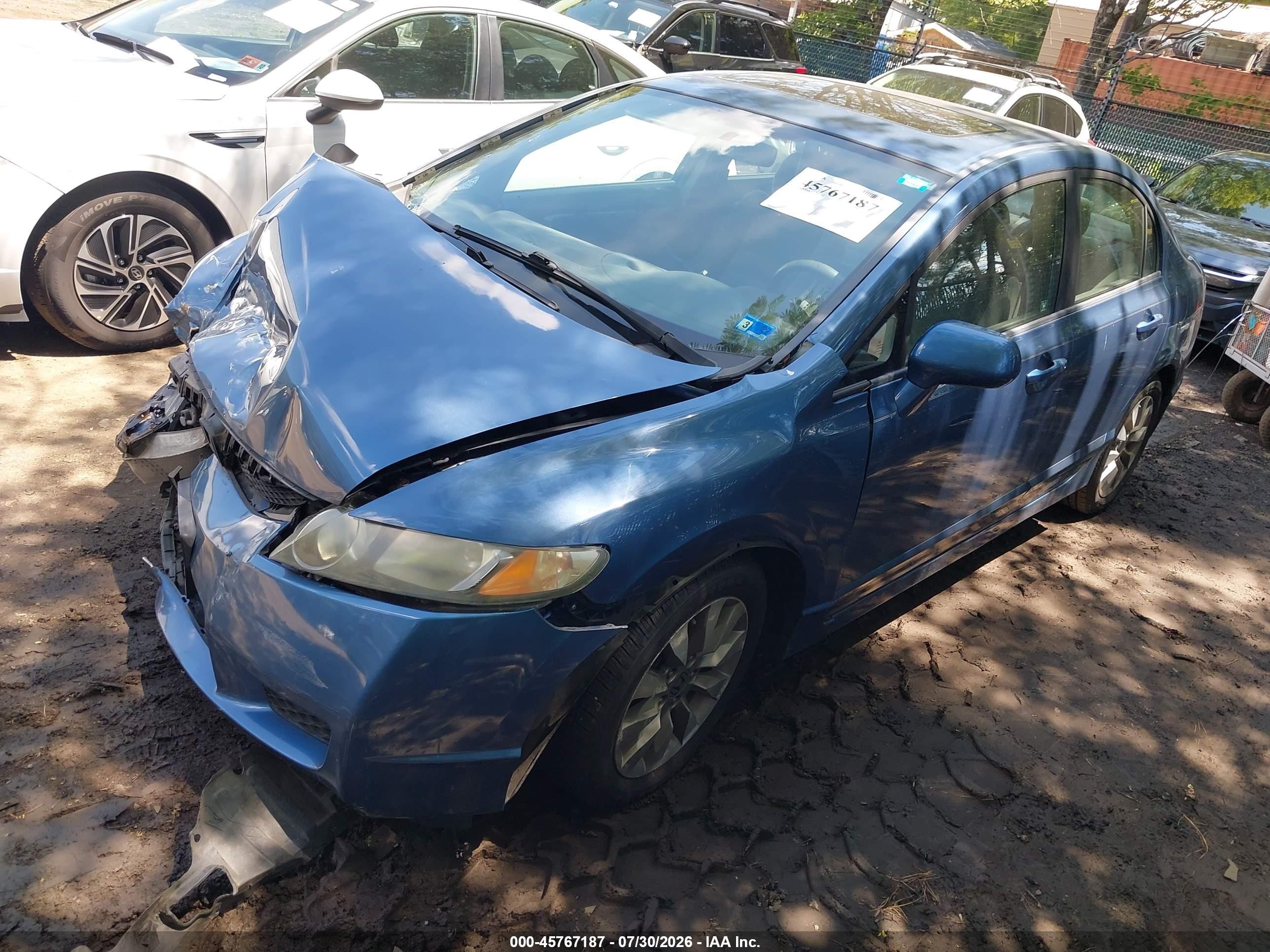 2010 Honda Civic Ex Blue vin: 19XFA1F84AE040648