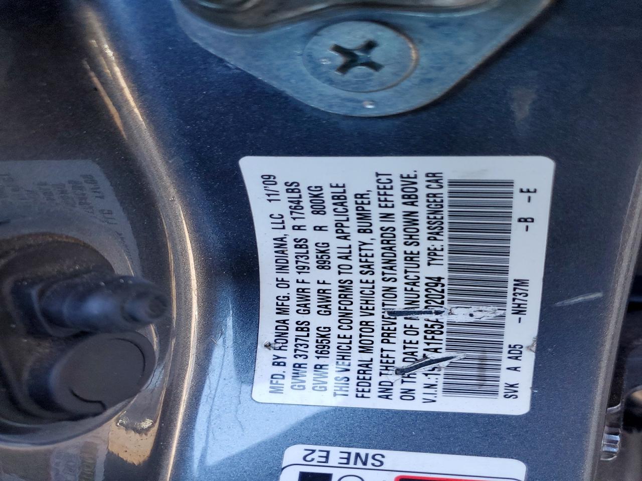 2010 Honda Civic Ex Gray vin: 19XFA1F85AE020294