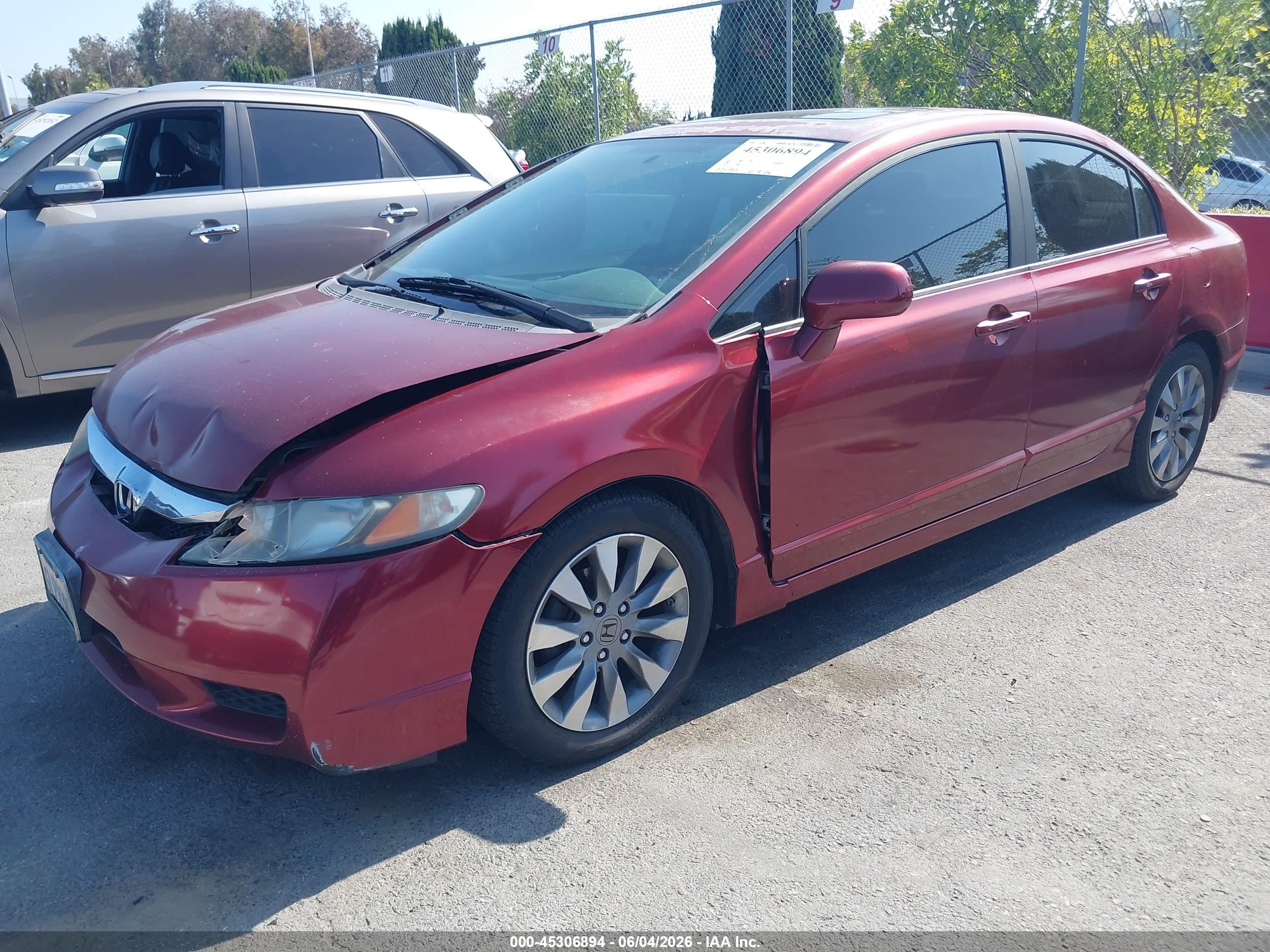 2010 Honda Civic Ex Burgundy vin: 19XFA1F85AE027441