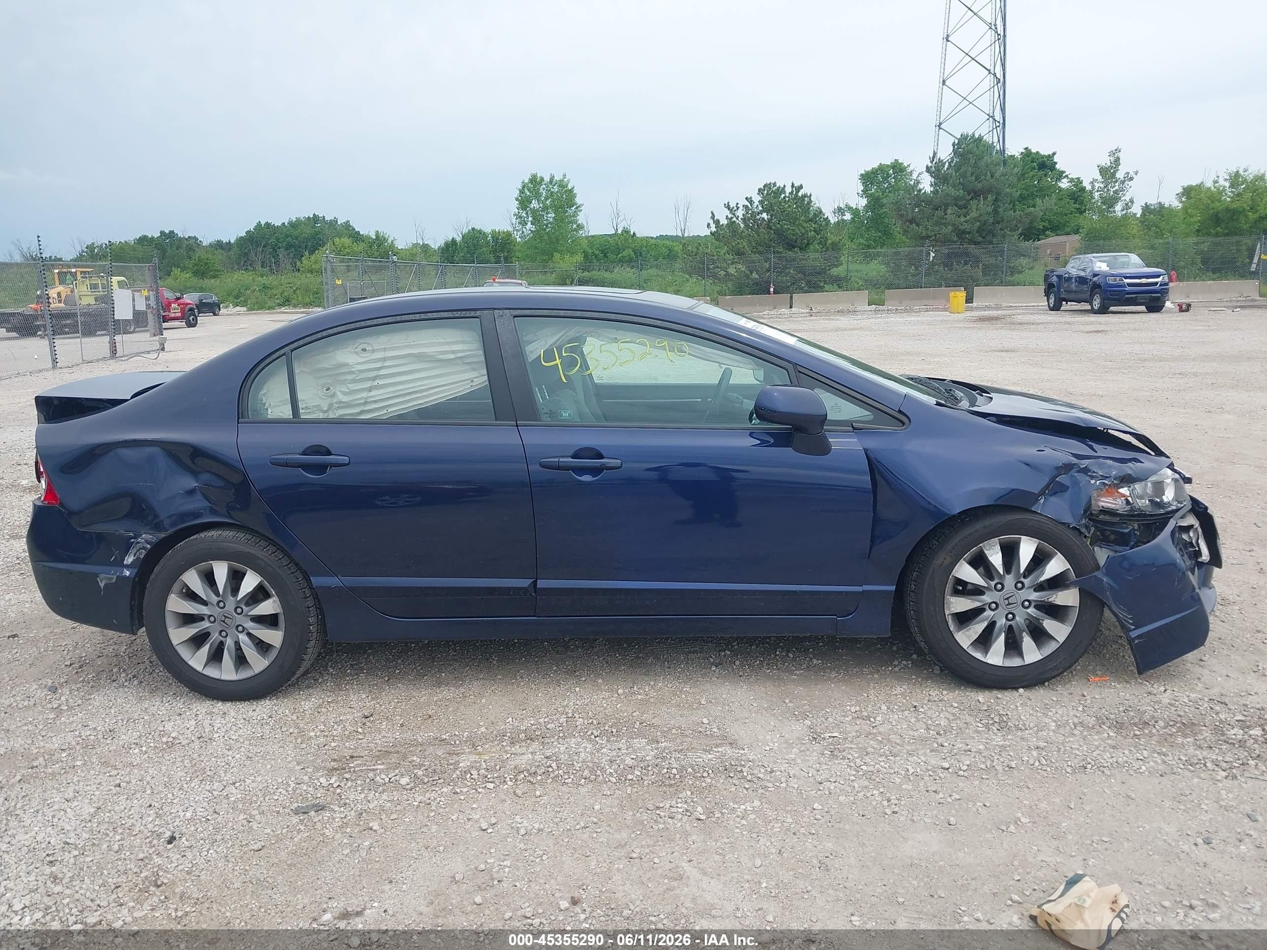 2010 Honda Civic Ex Blue vin: 19XFA1F87AE004162