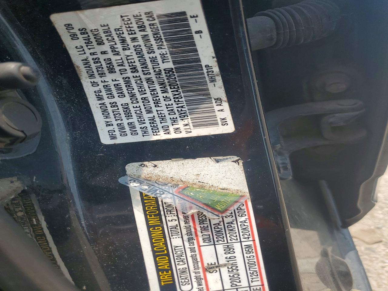 2010 Honda Civic Ex Черный vin: 19XFA1F8XAE002650