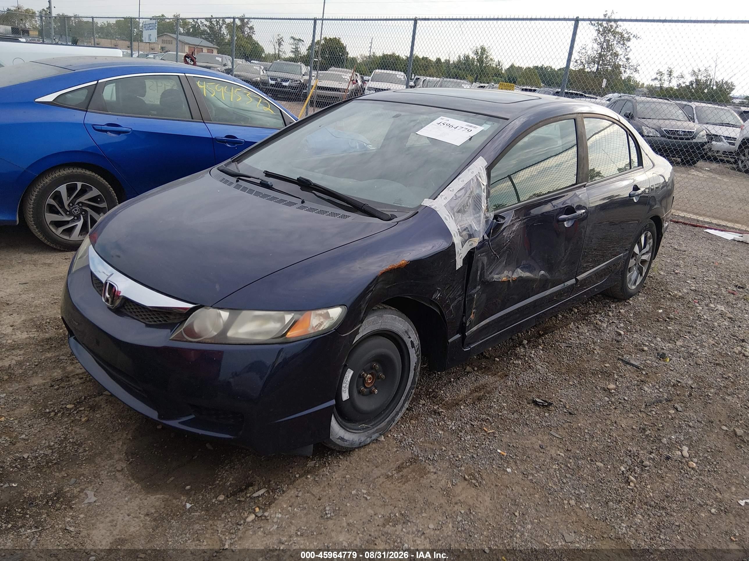 2010 Honda Civic Ex-l Blue vin: 19XFA1F92AE008418