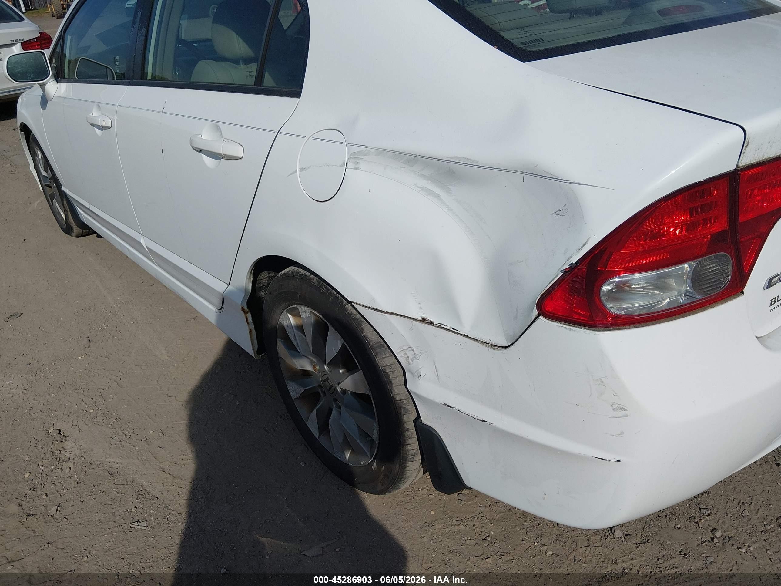 2010 Honda Civic Ex-l White vin: 19XFA1F93AE063606