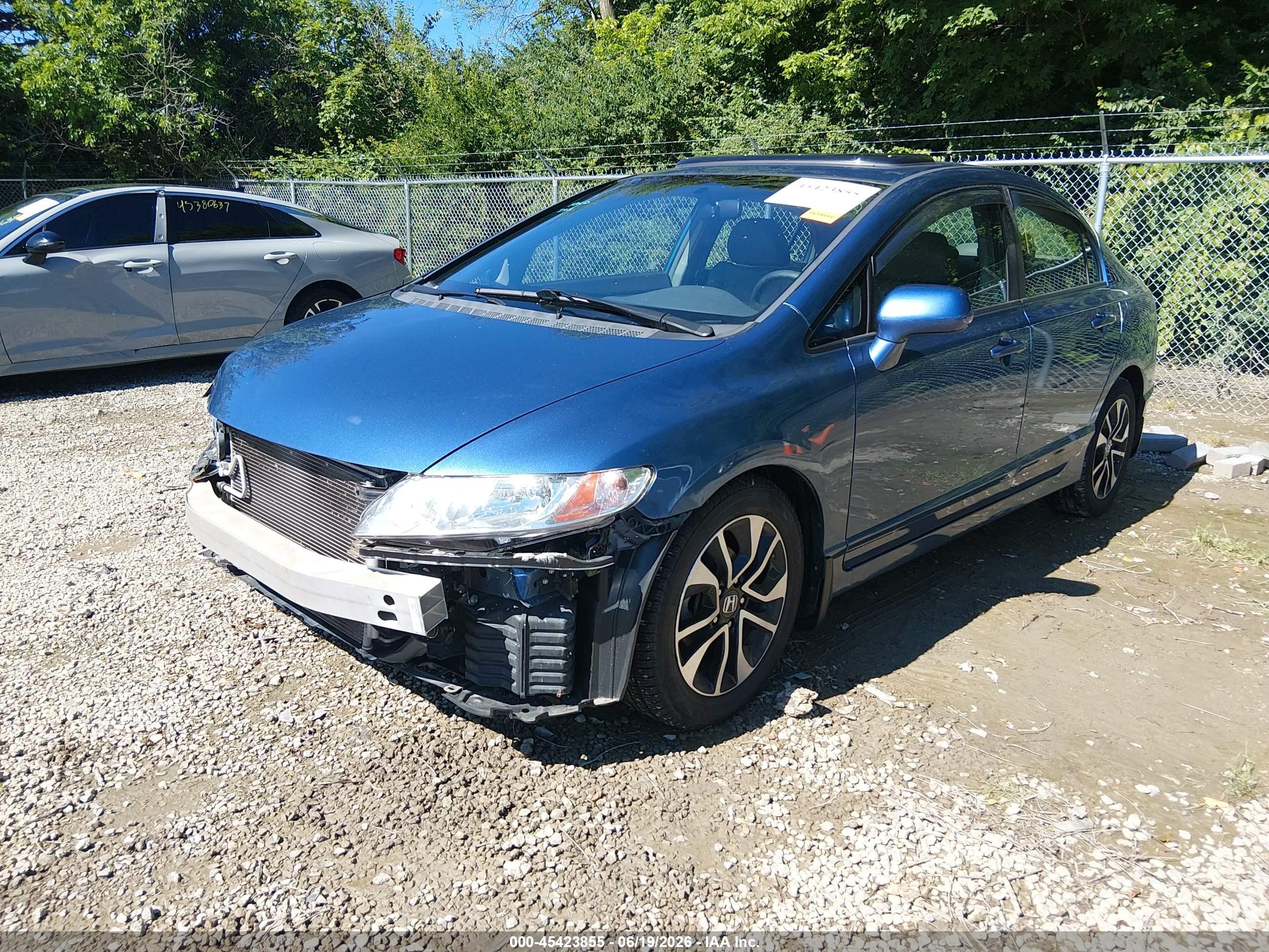 2010 Honda Civic Ex-l Blue vin: 19XFA1F94AE032333
