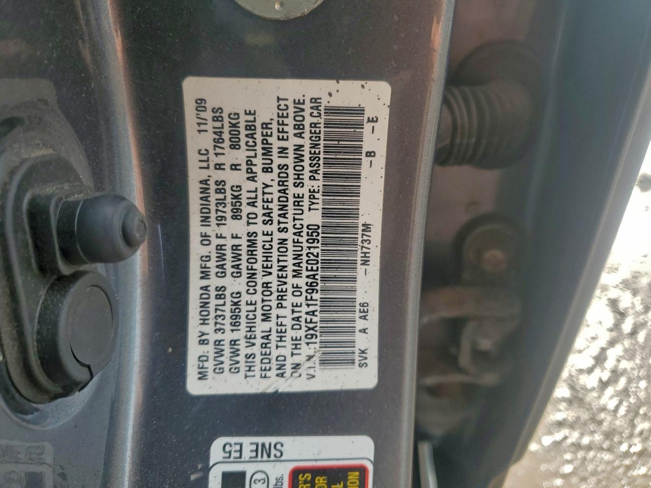 2010 Honda Civic Exl Black vin: 19XFA1F96AE021950